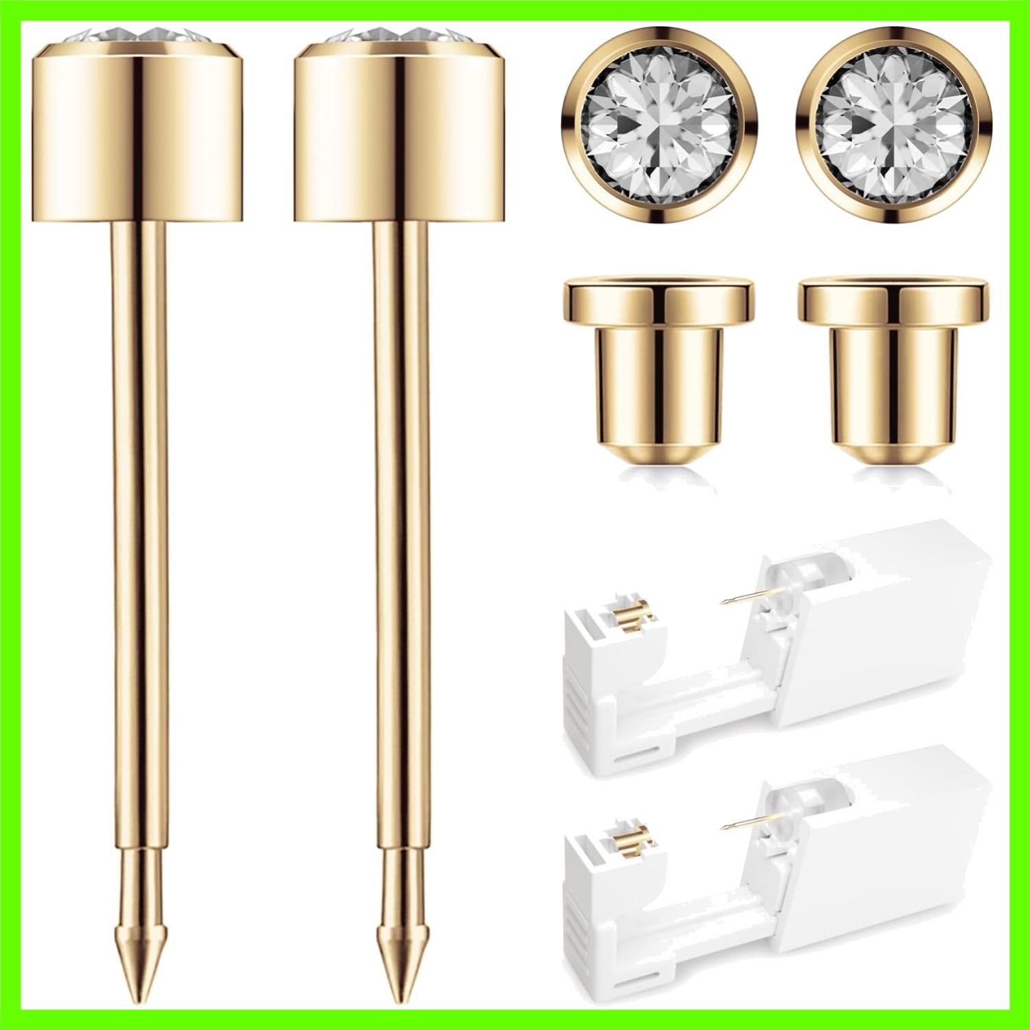 Ear Piercing Kit with Safety Back 2 Pack Disposable Ear Piercing Gun Kit Made...