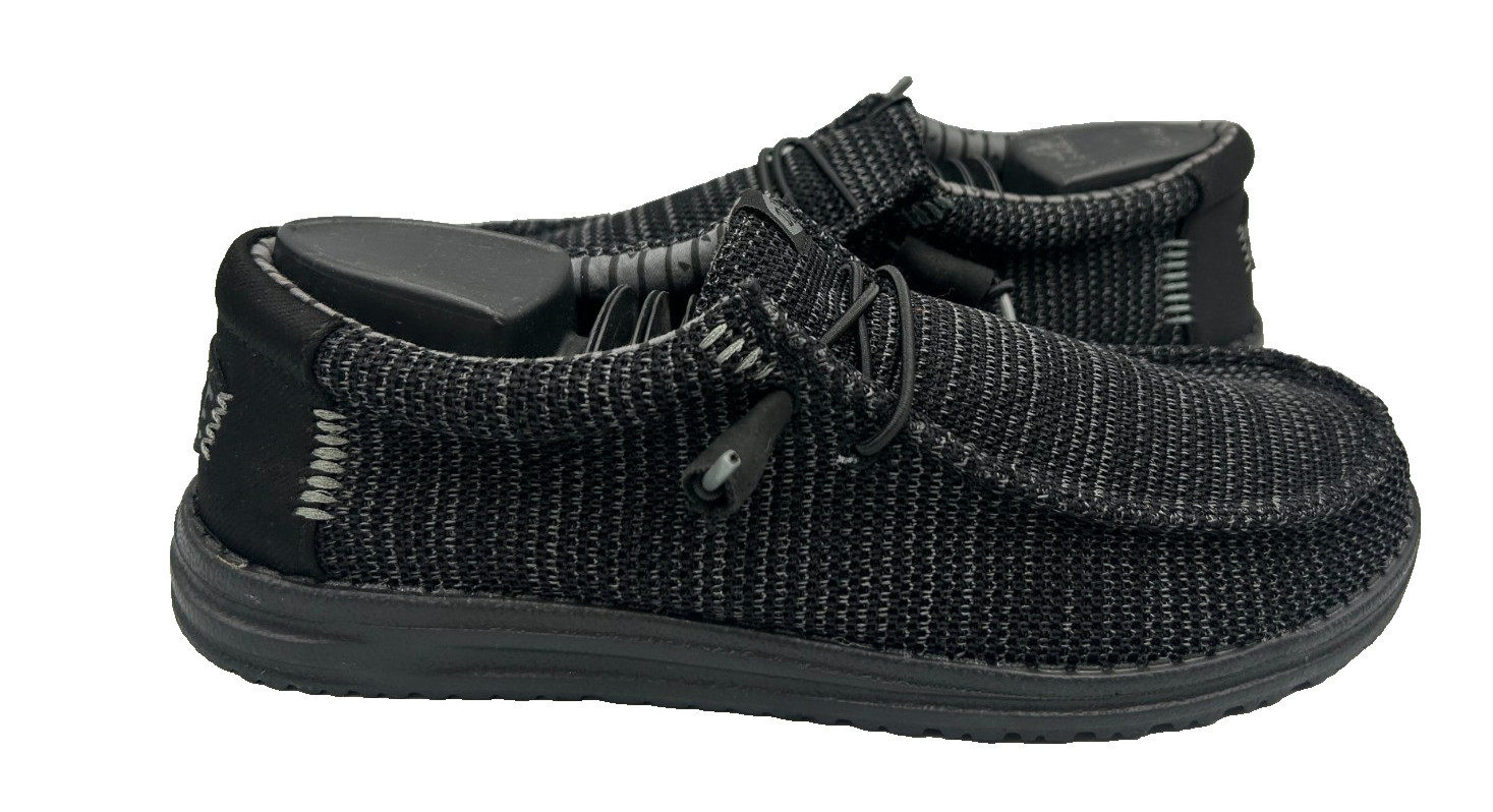 Hey Dude Women's Comfort Wally Stretch Sox Slip On Shoes Blk WIDE Size:11 122XY