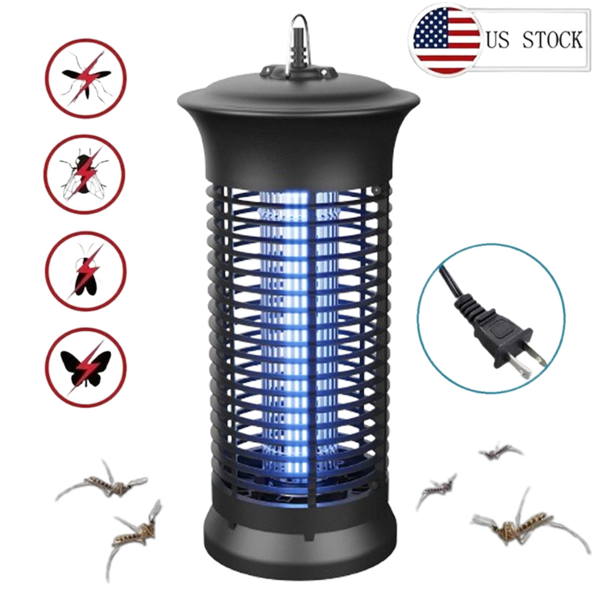 360°  Electric Fly Gnat Killer Lamp Pests Fly Insect Trap Mosquito Bug Zapper