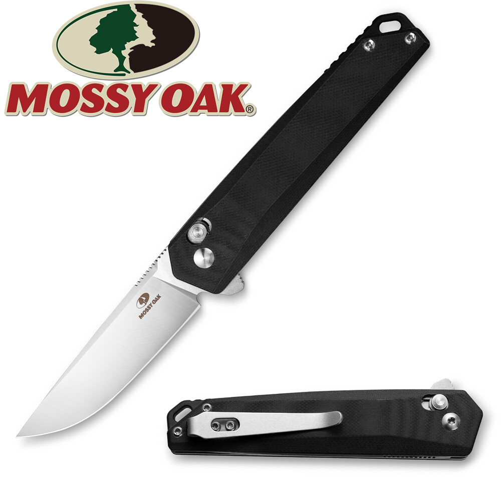Mossy Oak Folding Pocket Knife 3.5" EDC D2 Steel Drop Point Blade G10 Handle NEW