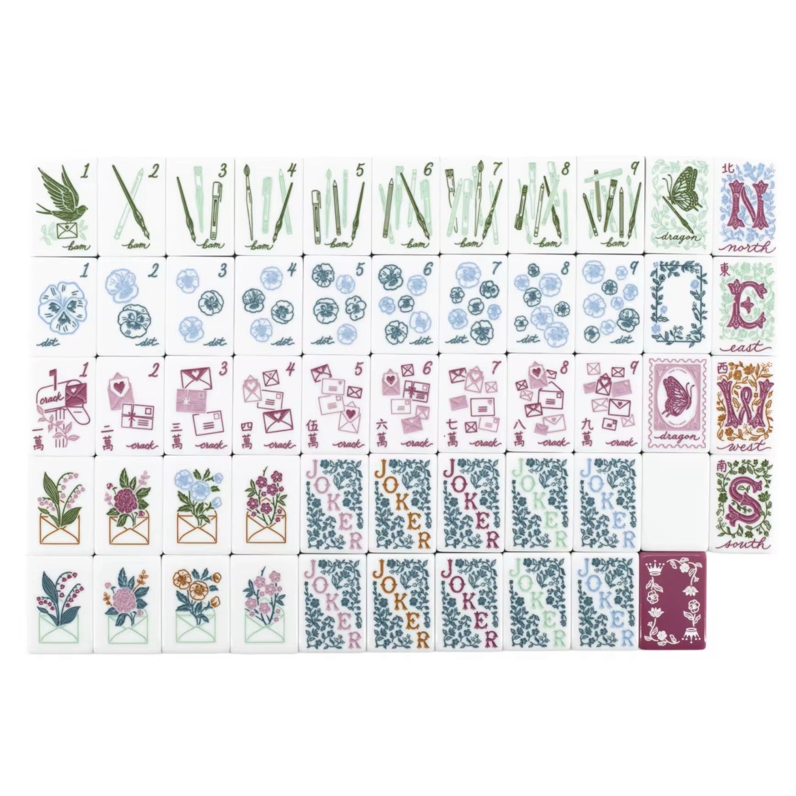 Miss Mahjong Design Hallmark Tiles Set MISS HEIRLOOM Design Mahjong Tiles