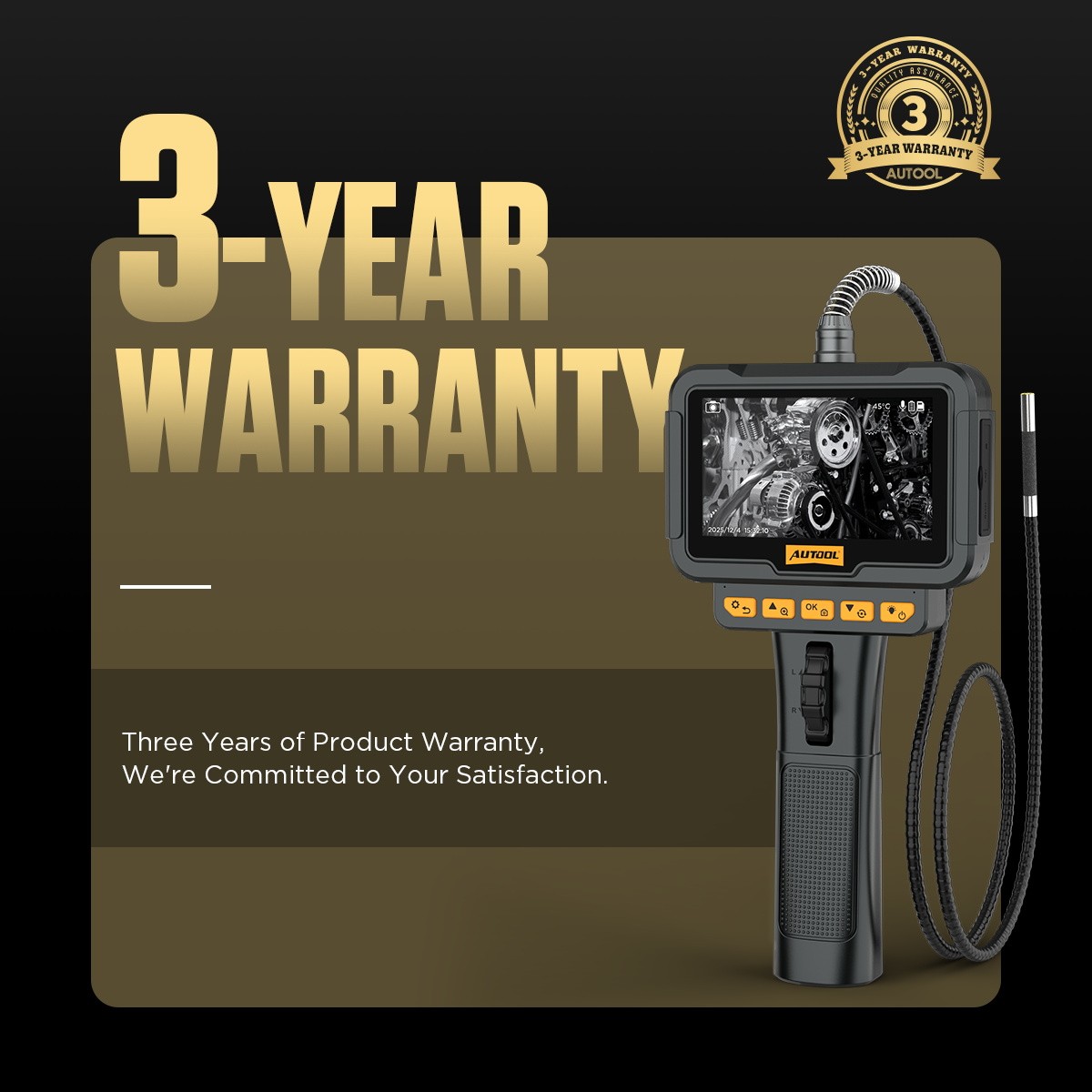Industrial Endoscope Camera Borescope Inspection Camera 4.3" Screen 2-Way 360°