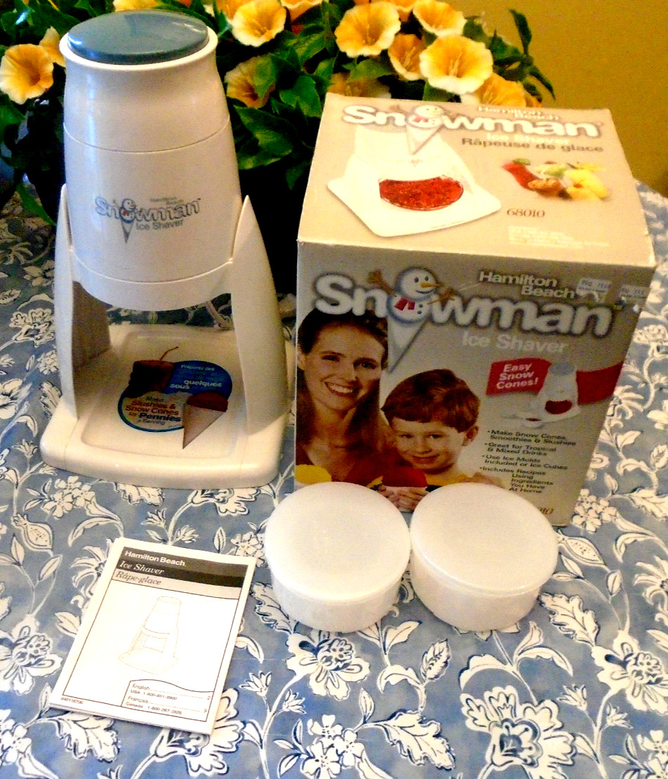 Hamilton Beach SNOWMAN ICE SHAVER - Snow Cones - Smoothies - Slushies - Drinks