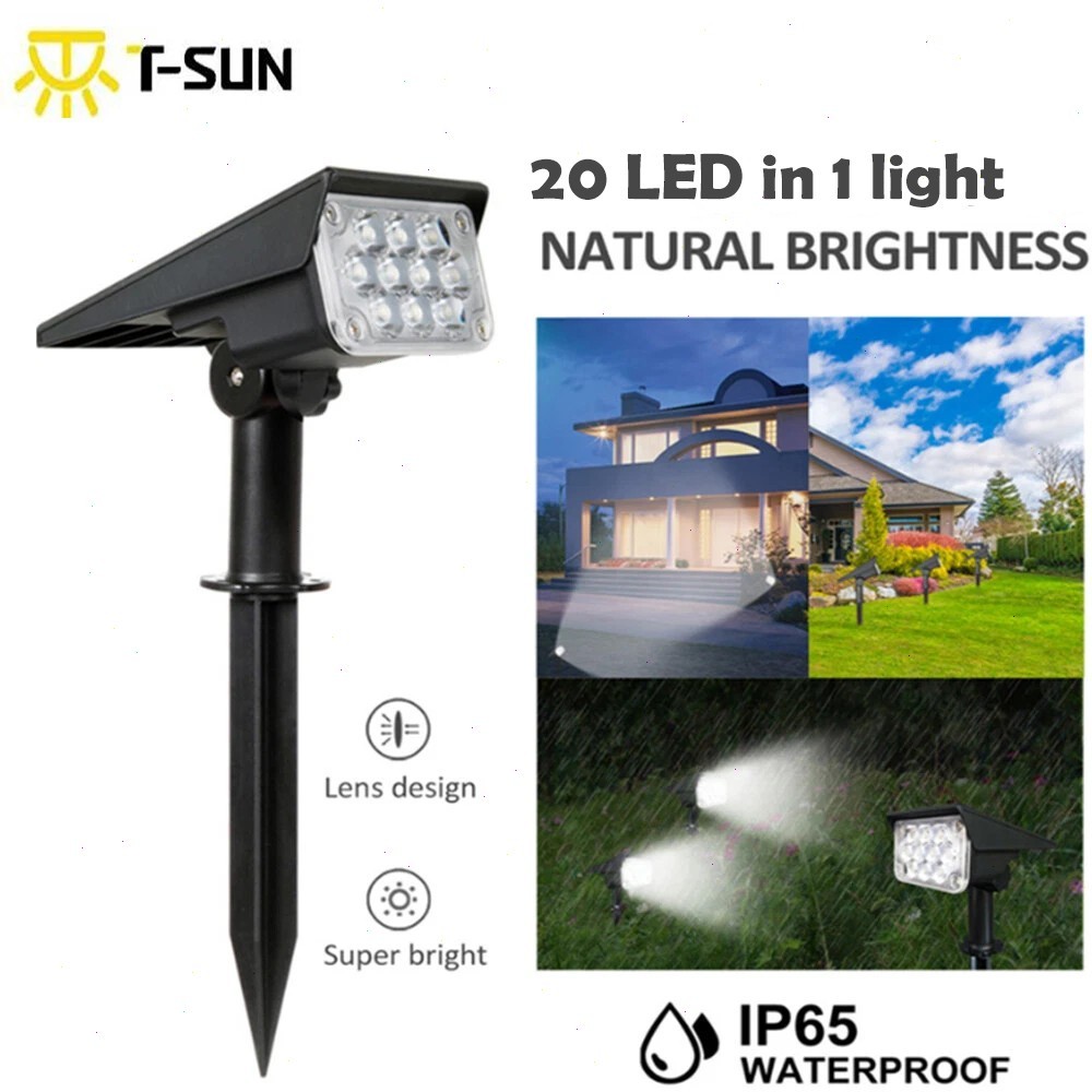 LED Solar Spot Lights Landscape Lights Outdoor Garden Pathway Driveway Yard Lamp