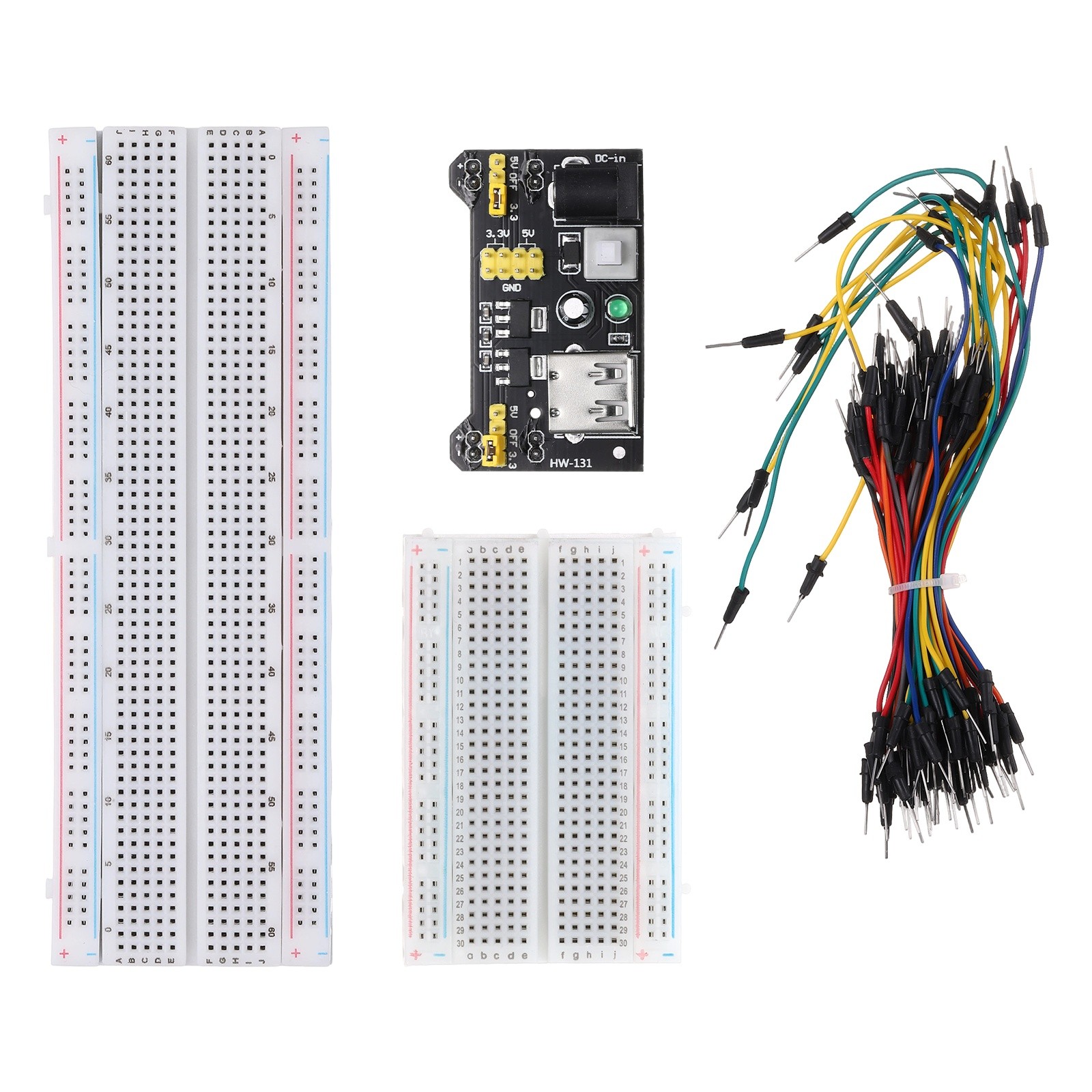 Breadboard Kit 830/400 Tie-Points with Power Supply Module Jumper Wires