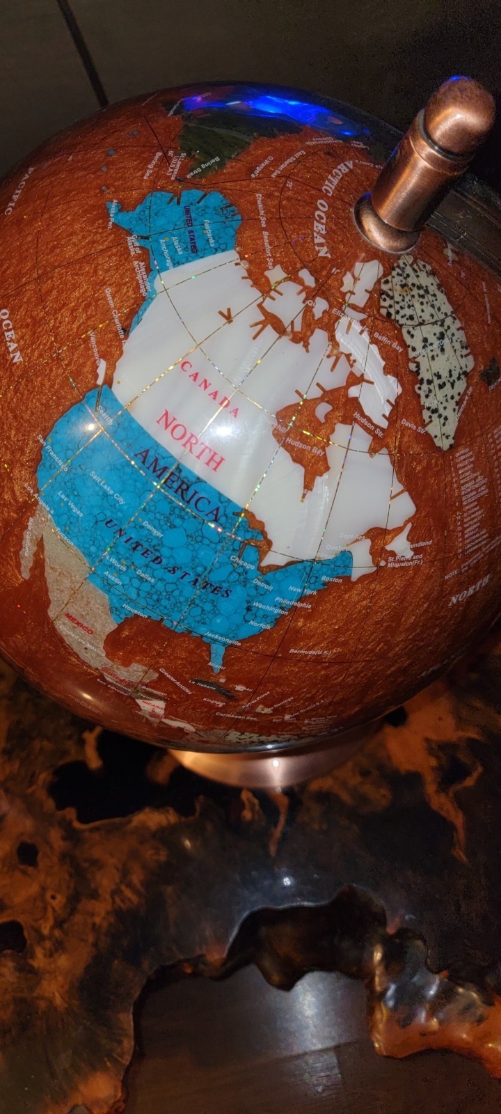 Beautiful Big Vintage One Of A Kind Gold Gemstone Globe!!! 🌏🔥 Heavy!!!! 💯
