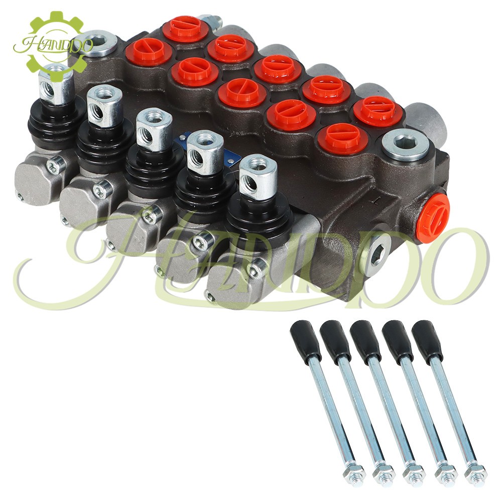 Hydraulic Directional Control Valve 13 GPM 5 Spools Monoblock 4Way Tandem Center