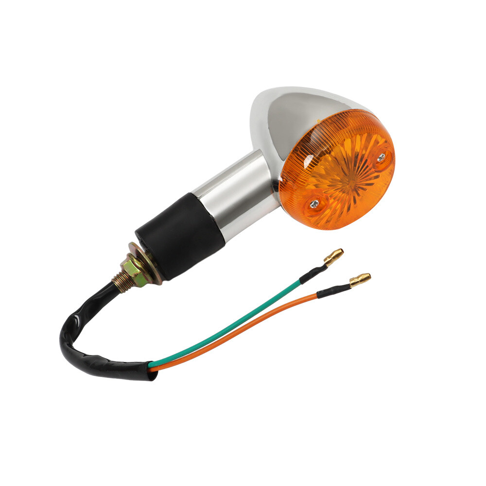 For Honda Suzuki Yamaha 2x Chrome Motorcycle Turn Signal Blinker Indicator Light