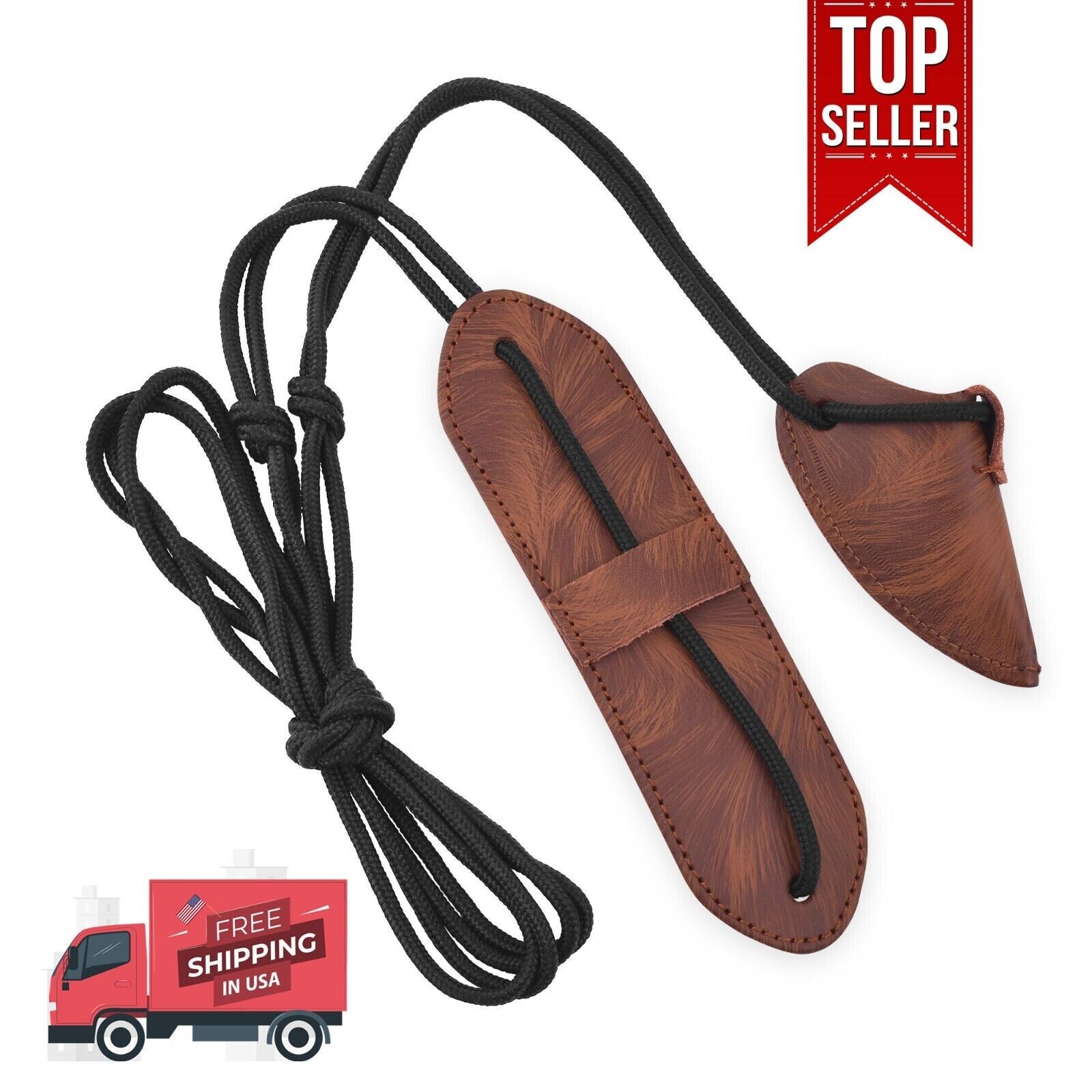 Leather Bow Stringer Brown Archery Bowstring Recurve Longbow Replace Rope Tool