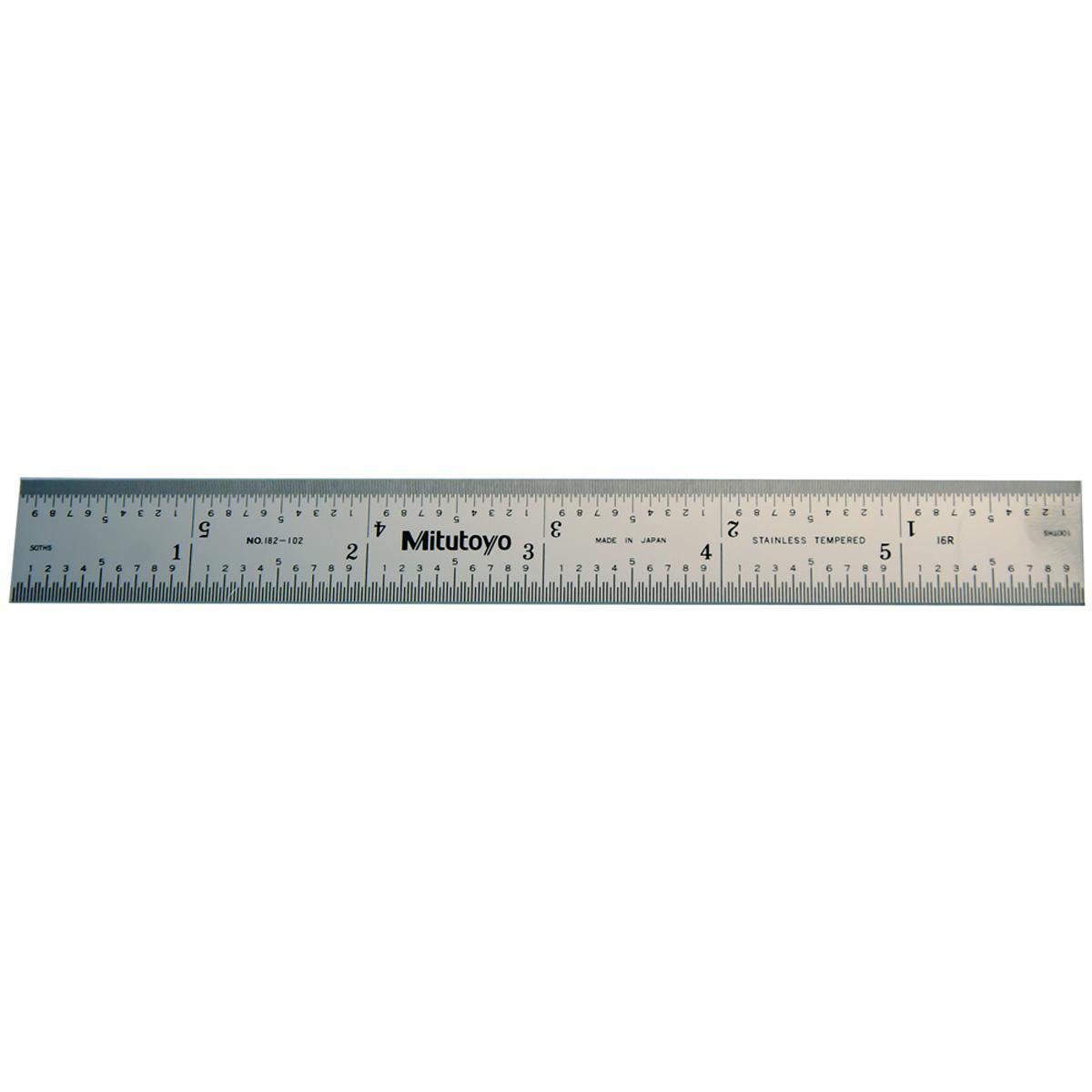6" 16R RIDGID STEEL SCALE RULER - 3/4" WIDE SATIN CHROME MITUTOYO #182-102  NEW!