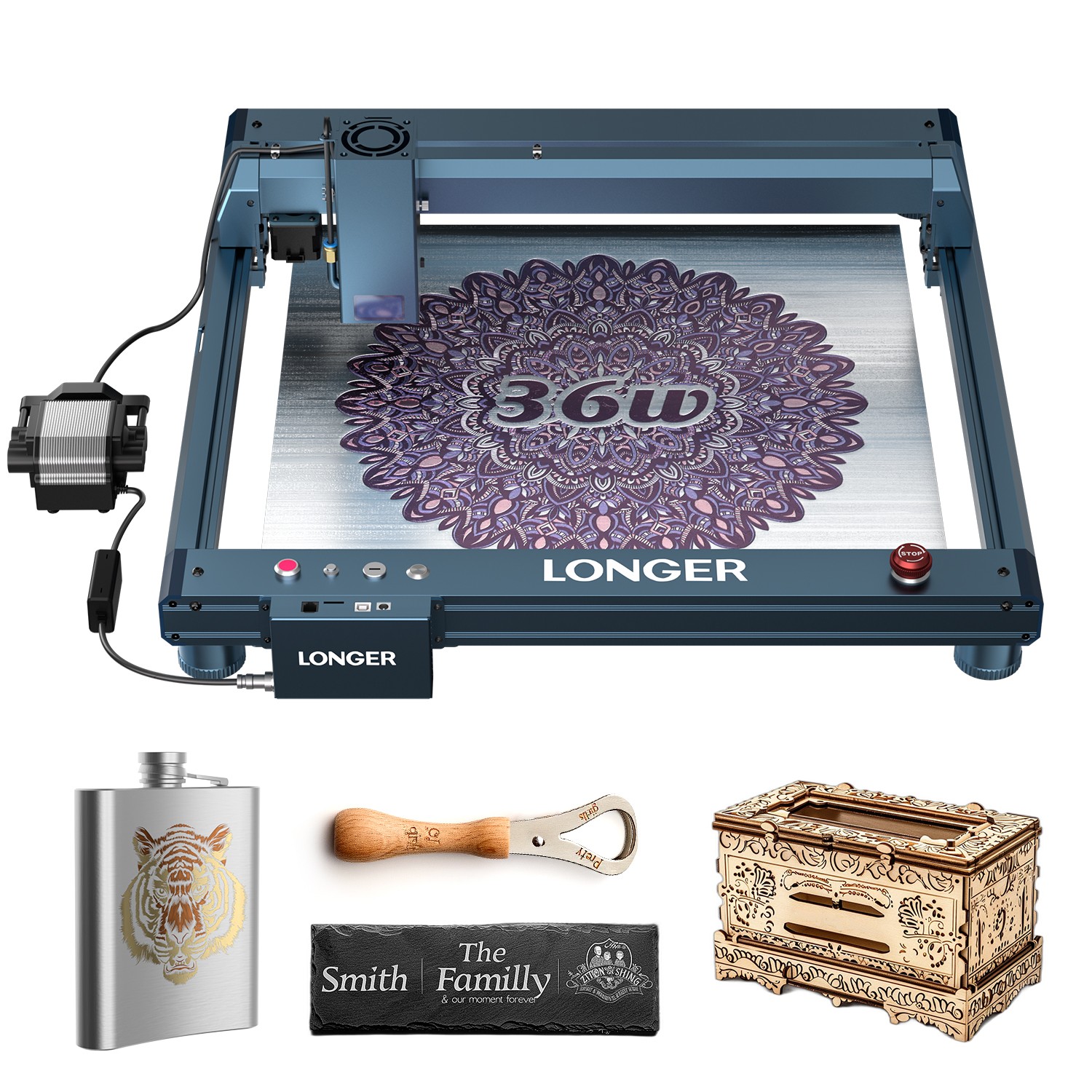 Longer B1 36W Laser Engraver CNC with Auto Air Assist DIY Wood Acrylic Engraver
