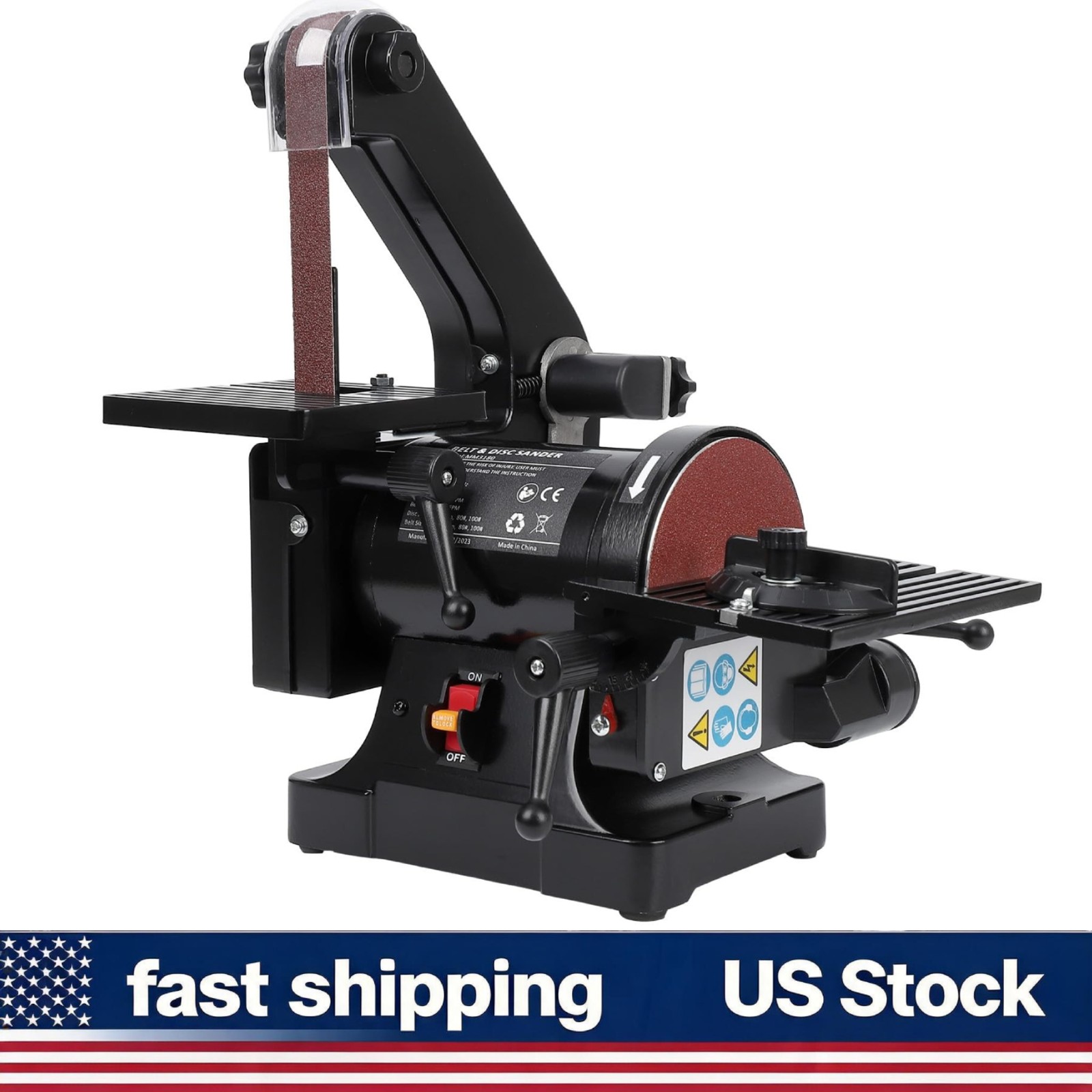 2.1A Benchtop 2-in-1 Belt and Disc Sander 5 Inch Disc 1x30 Inch Belt