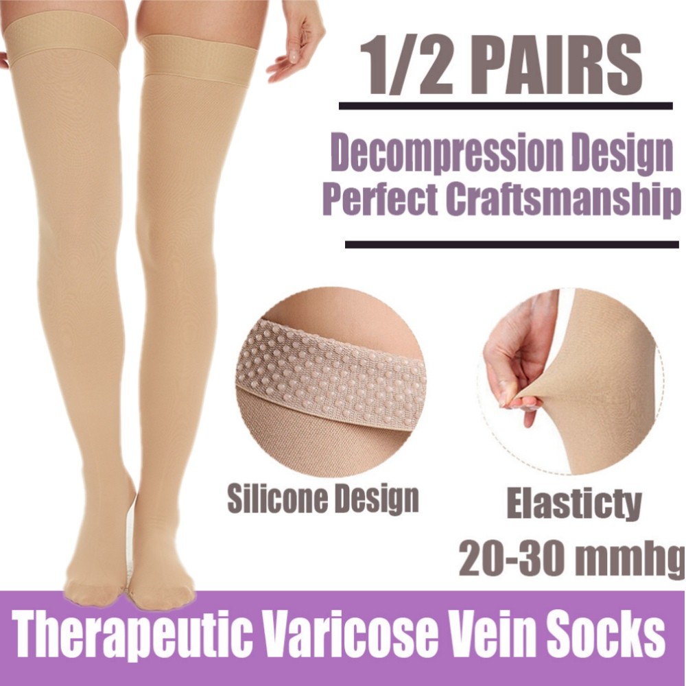 Thigh High Compression Socks for Women & Men Circulation (1 Pair) Over the Knee