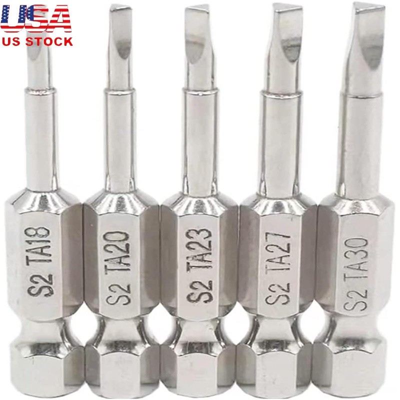 5 Pcs 50mm Hex Shank Magnetic Triangle Head Screwdriver Bits Set S2 Steel New