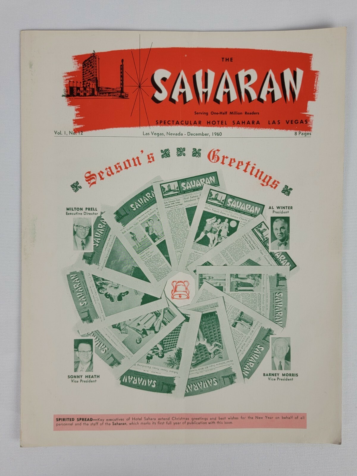 1960 THE SAHARA HOTEL CASINO LAS VEGAS NEVADA VOL. 1 NO. 12 SAHARAN MAGAZINE