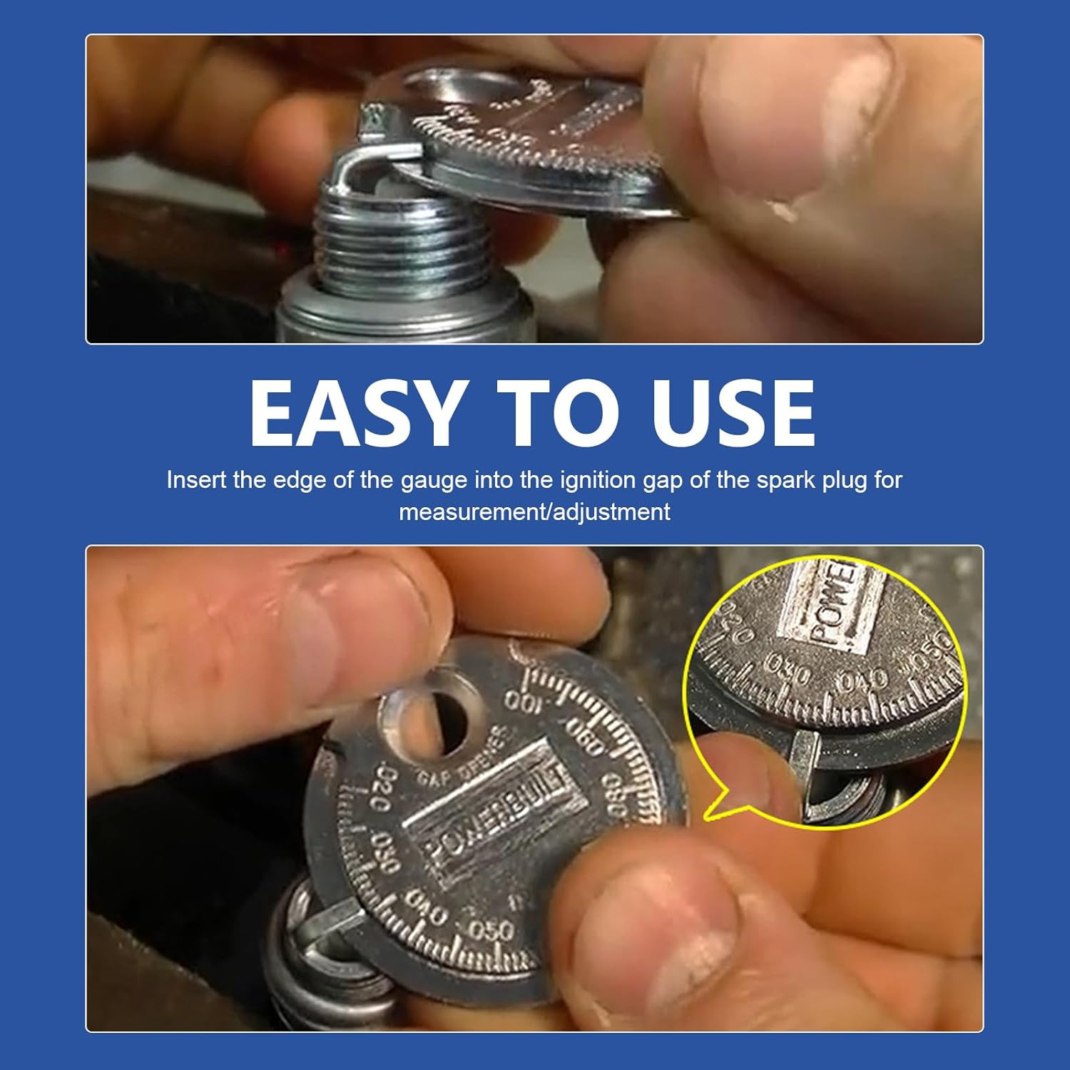 2Pc Spark Plug Gap Tool Gapper Gauge Universal Car Engine Tuner Mechanic Tools