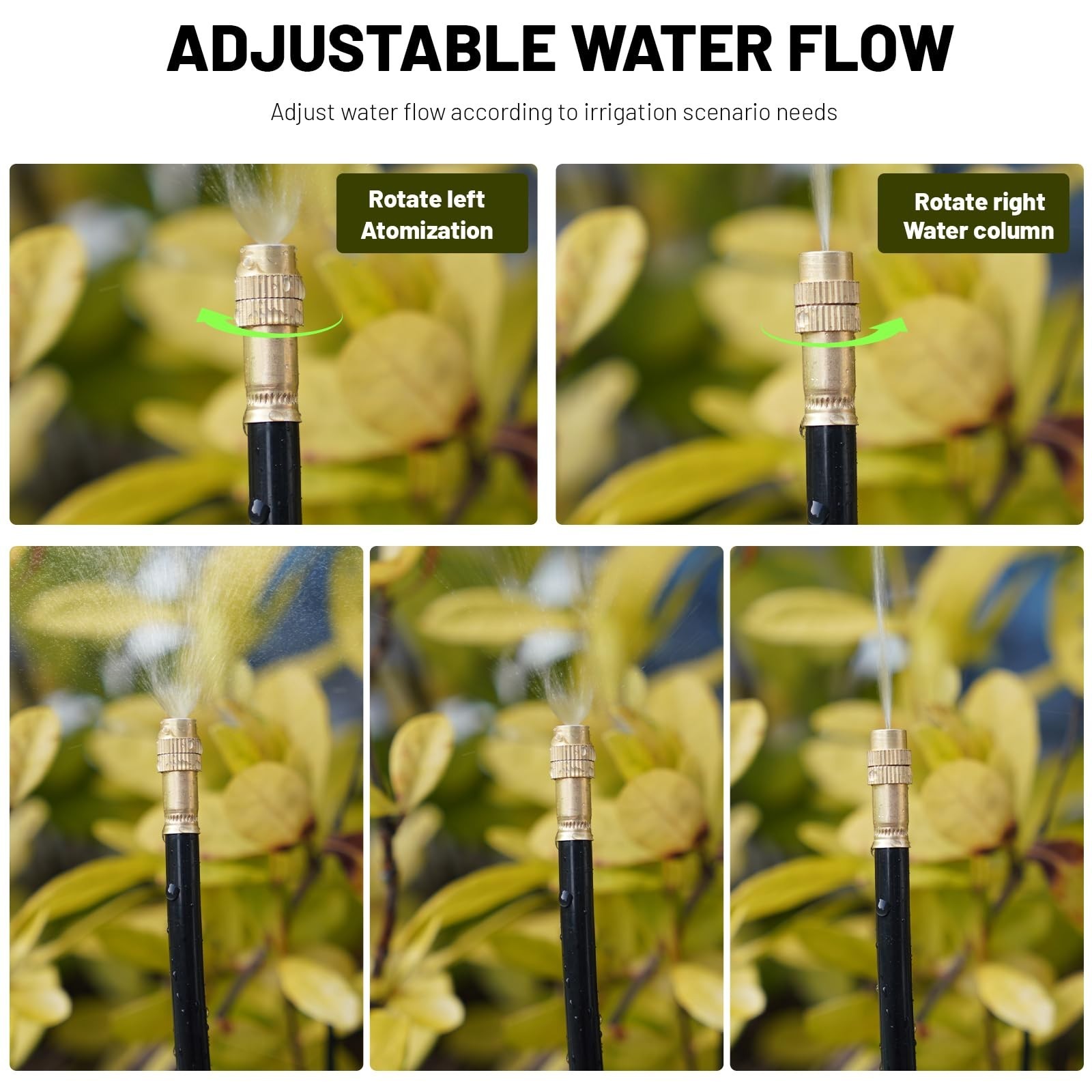 50 FT 360° Adjustable Drip Irrigation System - Automatic Garden Watering, 16 Noz