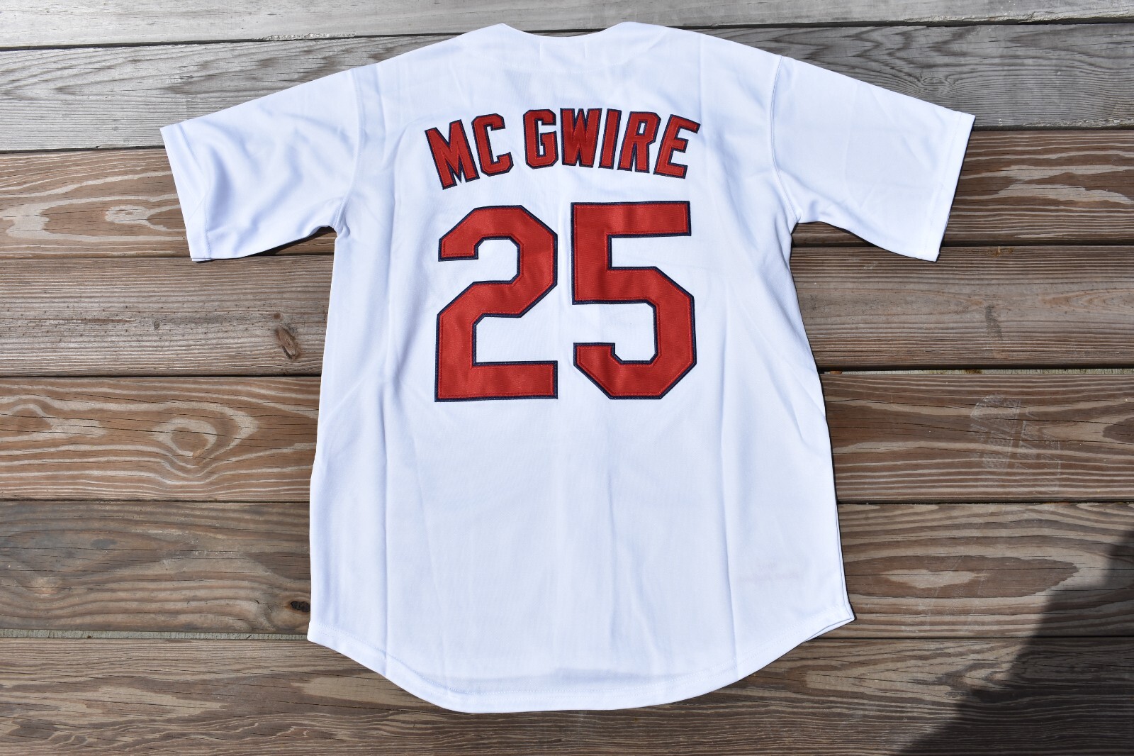 New! Mark McGwire #25 St. Louis Cardinals White Baseball Jersey Adult (CH) Small