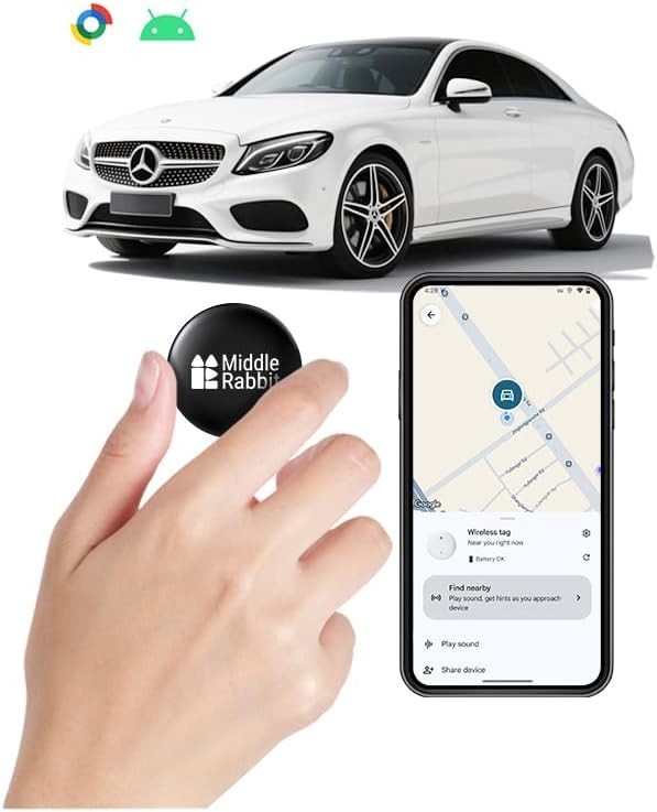 Compact Android GPS Tracker with Google Find Hub Compatibility - Track Anywhere