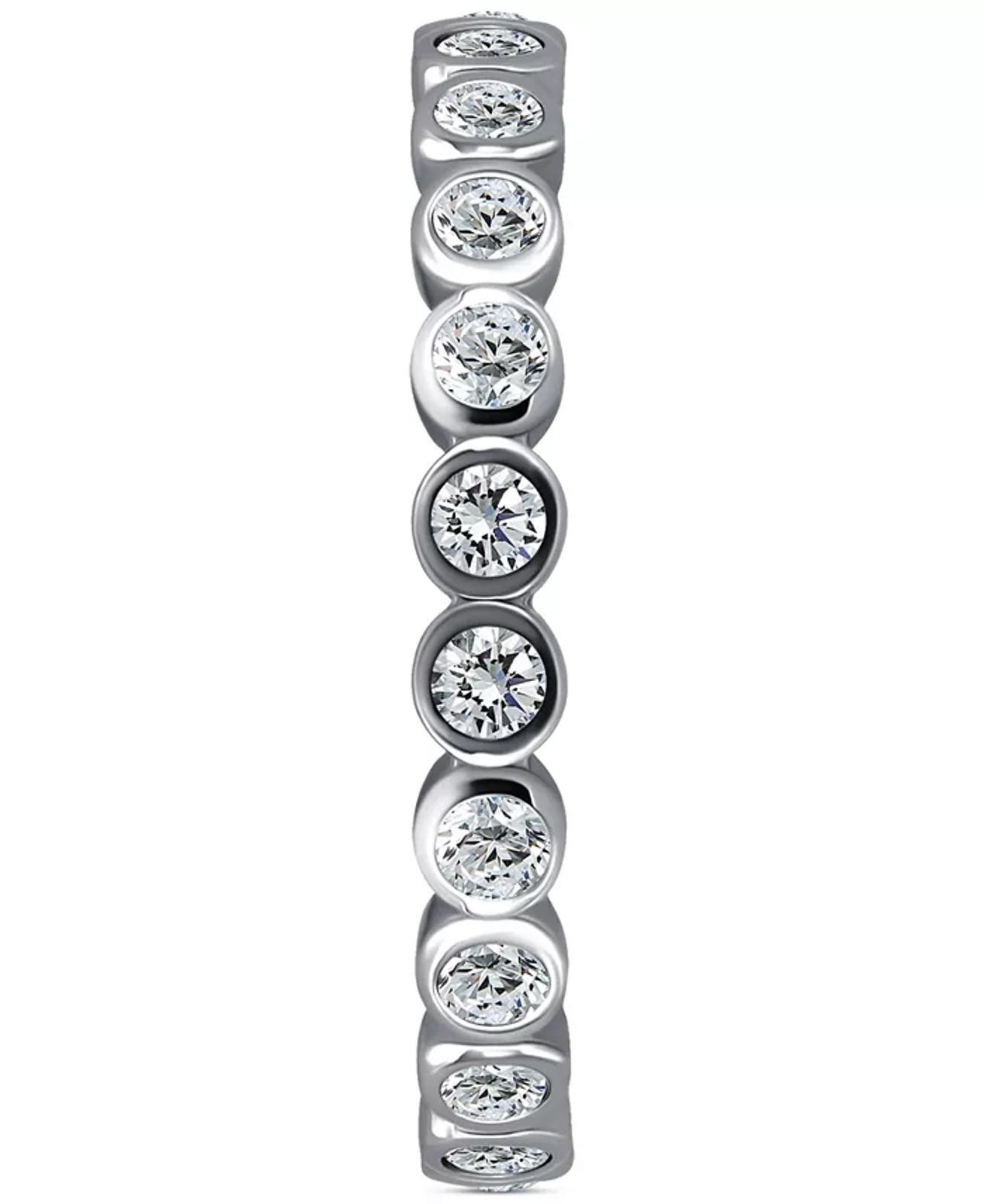 Cubic Zirconia Bezel Eternity Band, Size 7