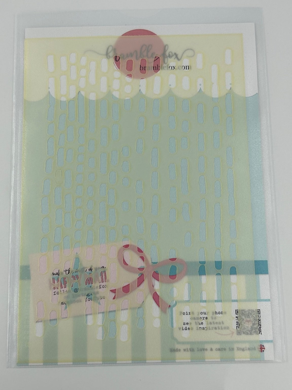 Bumble Fox Rain Pattern Stencil Plastic Scrapbooking Card Making England