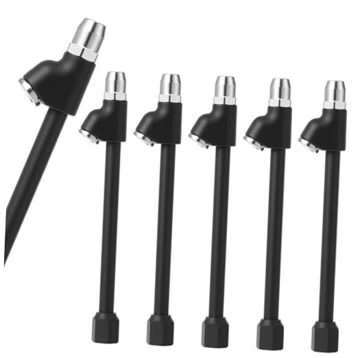 6 Pcs Black Dual Head Tire Air Chucks, Heavy Duty Air Pressure Tire Gauge,