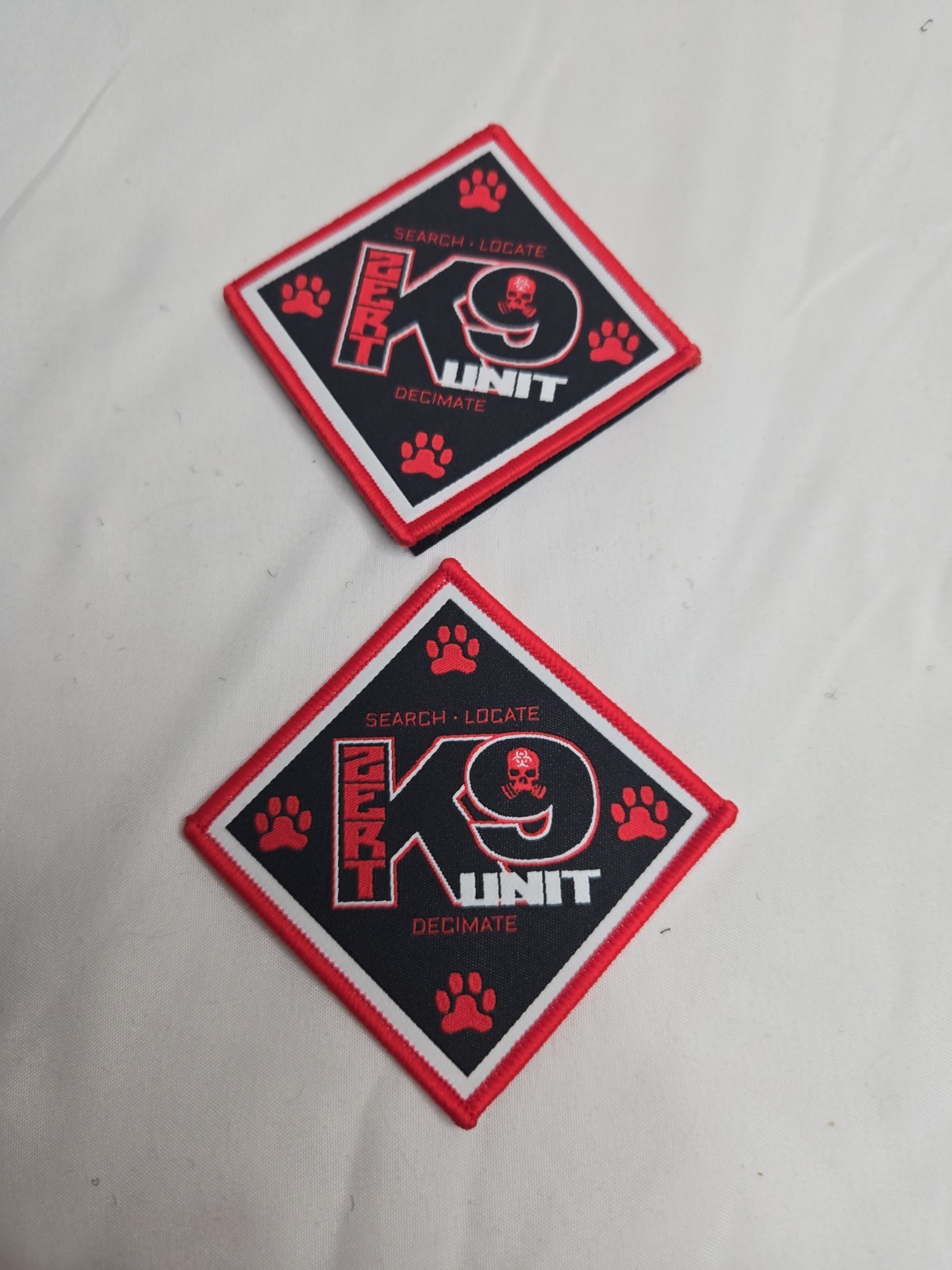 ZERT NATION "K9 Unit Search*Locate*Decimate" Morale Patch Set Zombie Zero Day