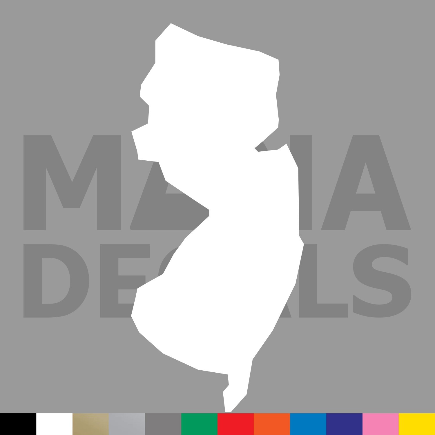 New Jersey Vinyl Die Cut Decal Sticker - NJ State Outline