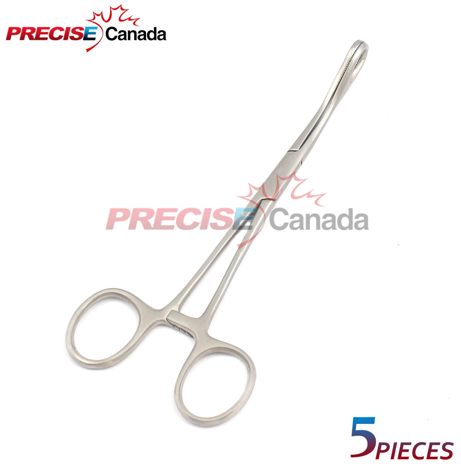 Set Of 5 Body Piercing Forceps Kit Hemostat Sponge Clamp 6.5" Curved New