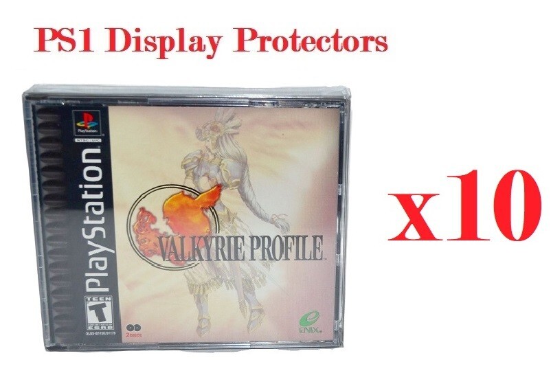 10 Sony PlayStation 1 PS1 Double Plastic Protective Cases Display Box Sleeves