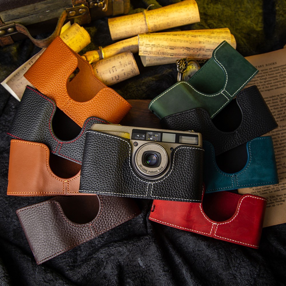 Handmade Genuine Real Leather Half Camera Case Bag Cover For Ricoh GR1 GR1V
