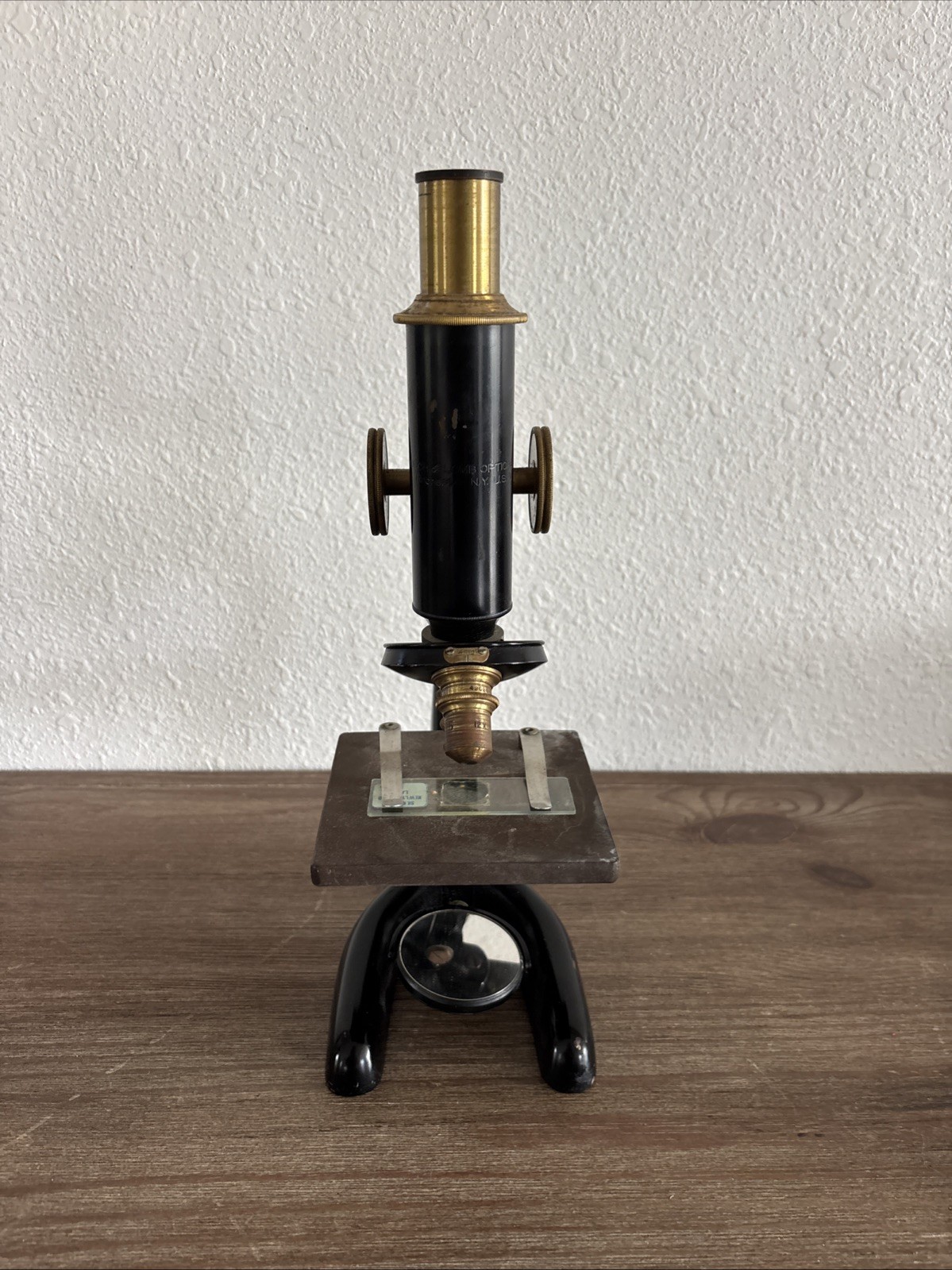 Antique Bausch Lomb Optical Co Compound Microscope Brass
