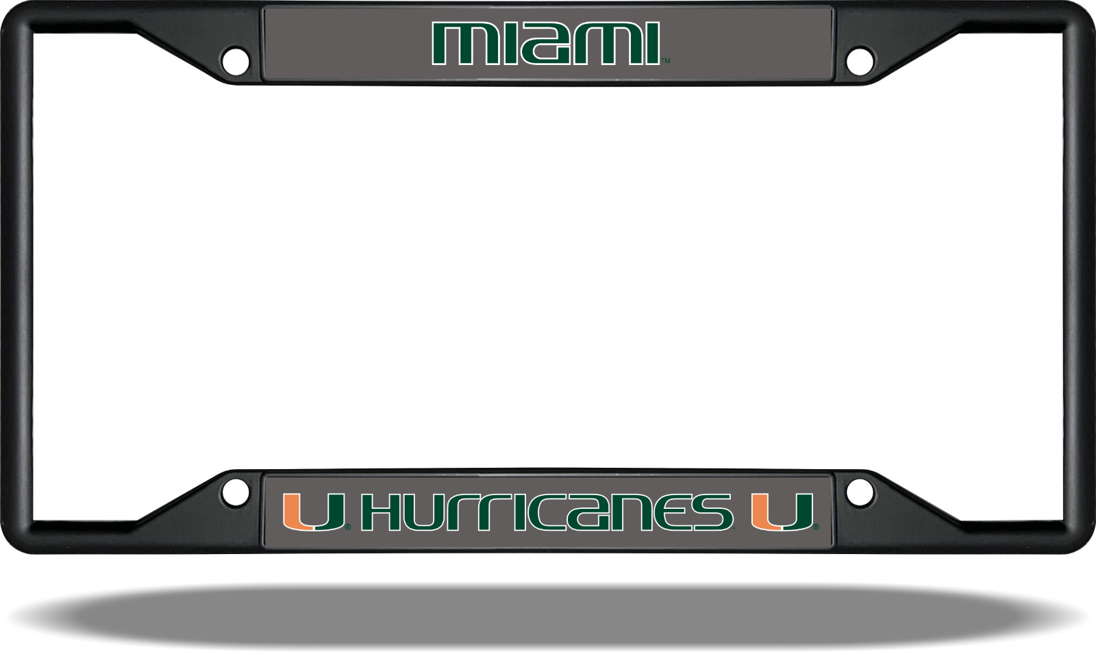 Miami Hurricanes Black License Plate Frame