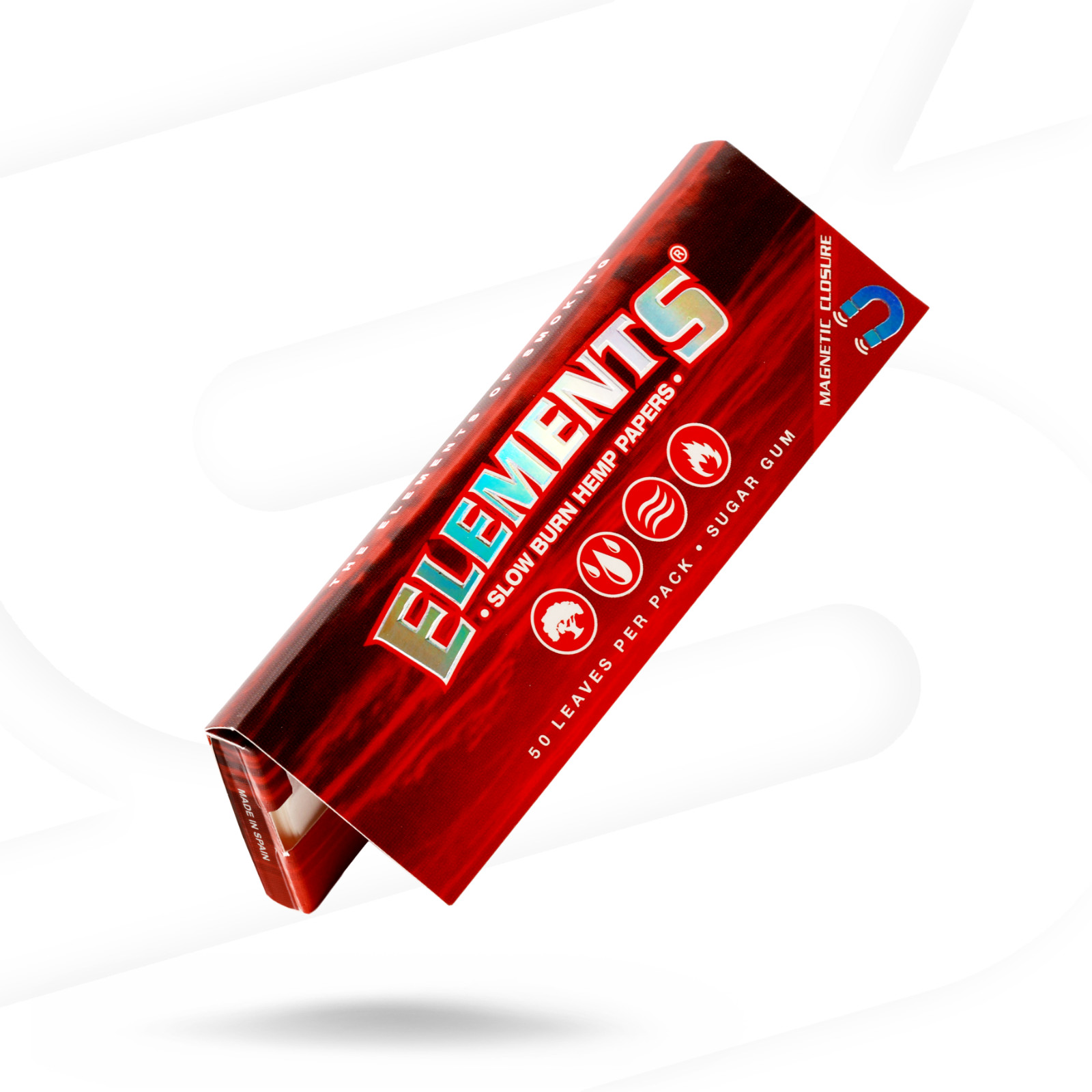 Elements Red 1 1/4 Rolling Papers Hemp Papers | Full Box, 25 units
