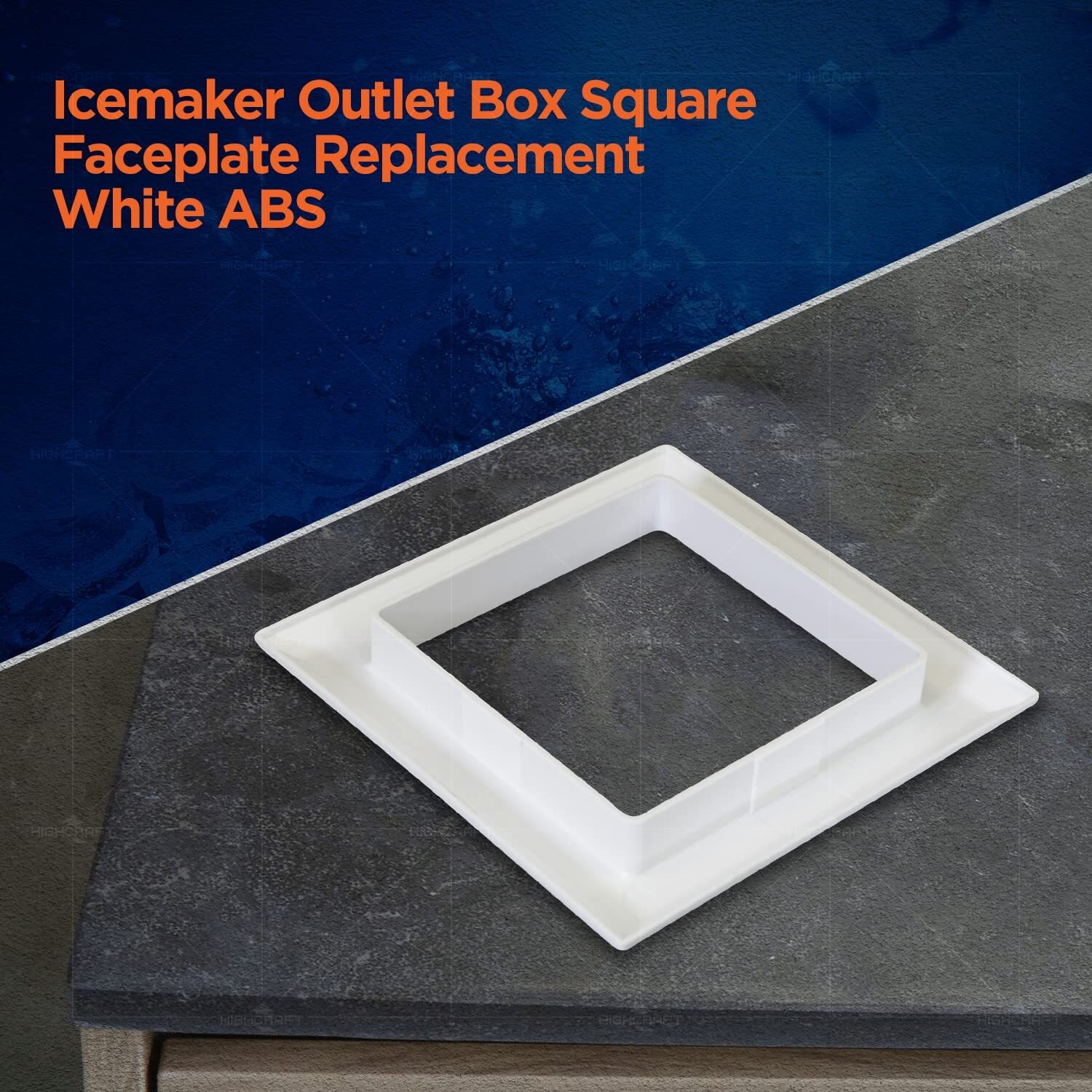 Icemaker Outlet Box Square Faceplate Replacement White ABS New Free Shipping