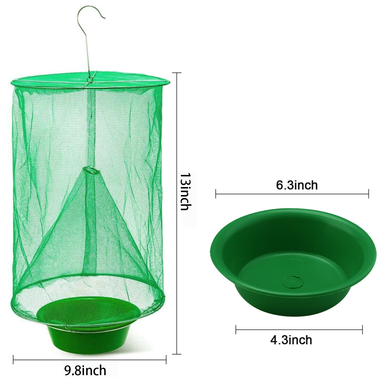10 Pack Reusable Fly Trap Insect Killer Net Cage Trap Ranch Pest Hanging Catcher