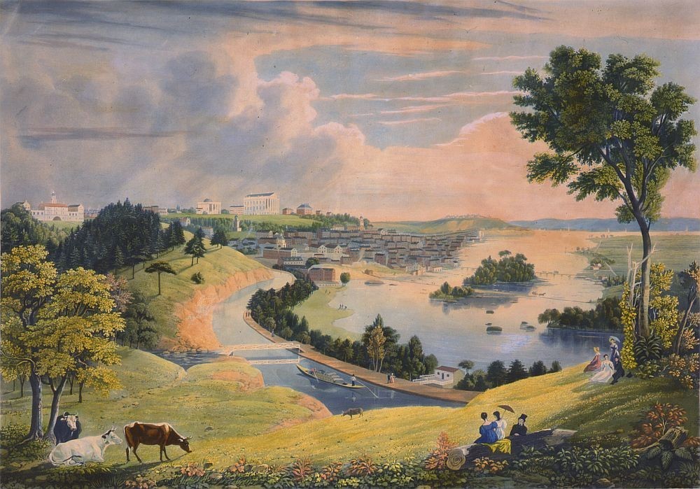 Richmond, Virginia 1839 engraving from painting by George Cooke Notecards