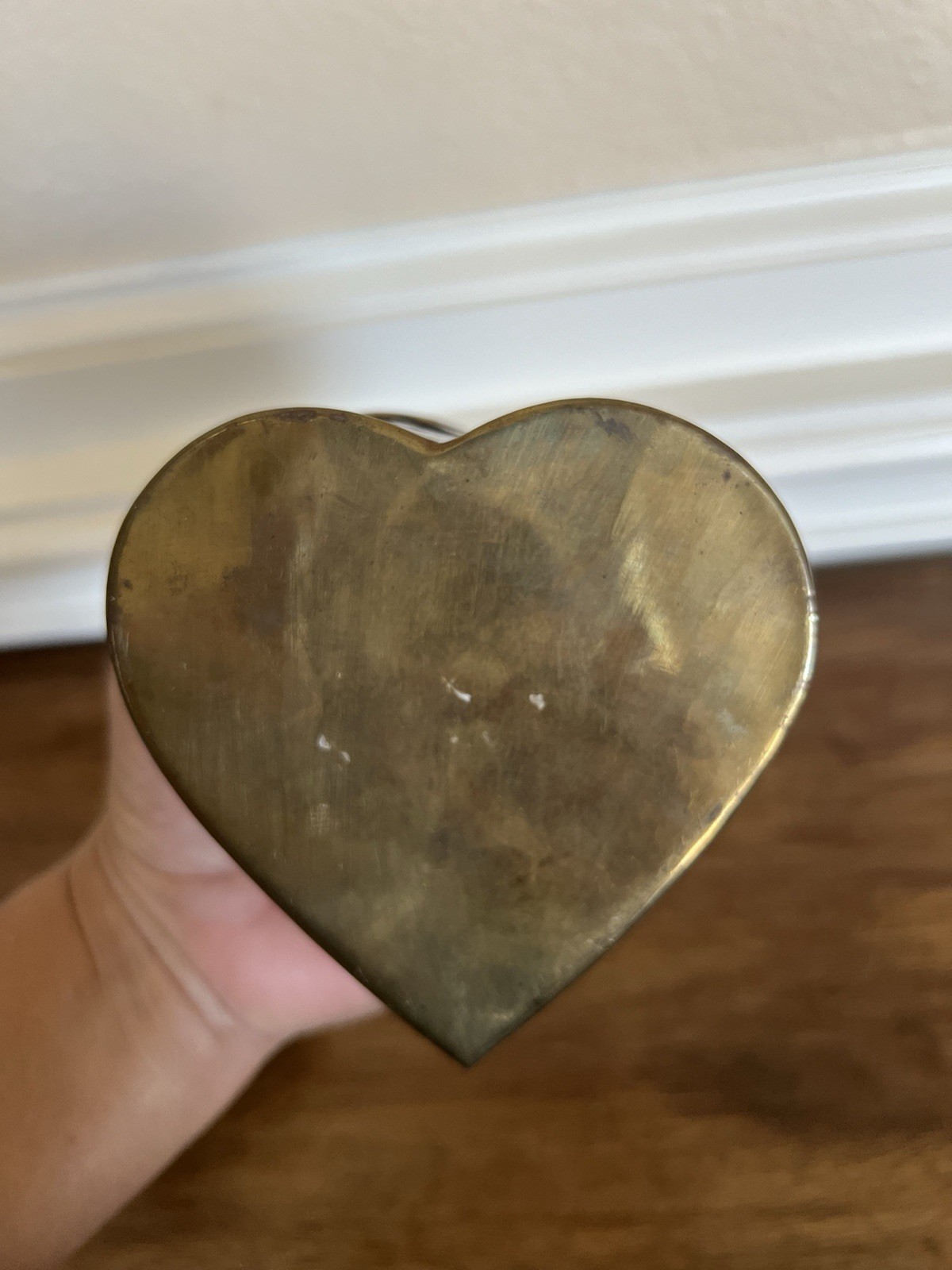 Set Of 2 Heart Shaped Polished Brass Hinged Nesting Boxes