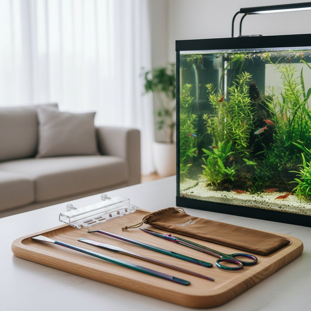 6-in-1 Aquatic Plant Tools Set in Colorful Stainless Steel for Aquarium Care