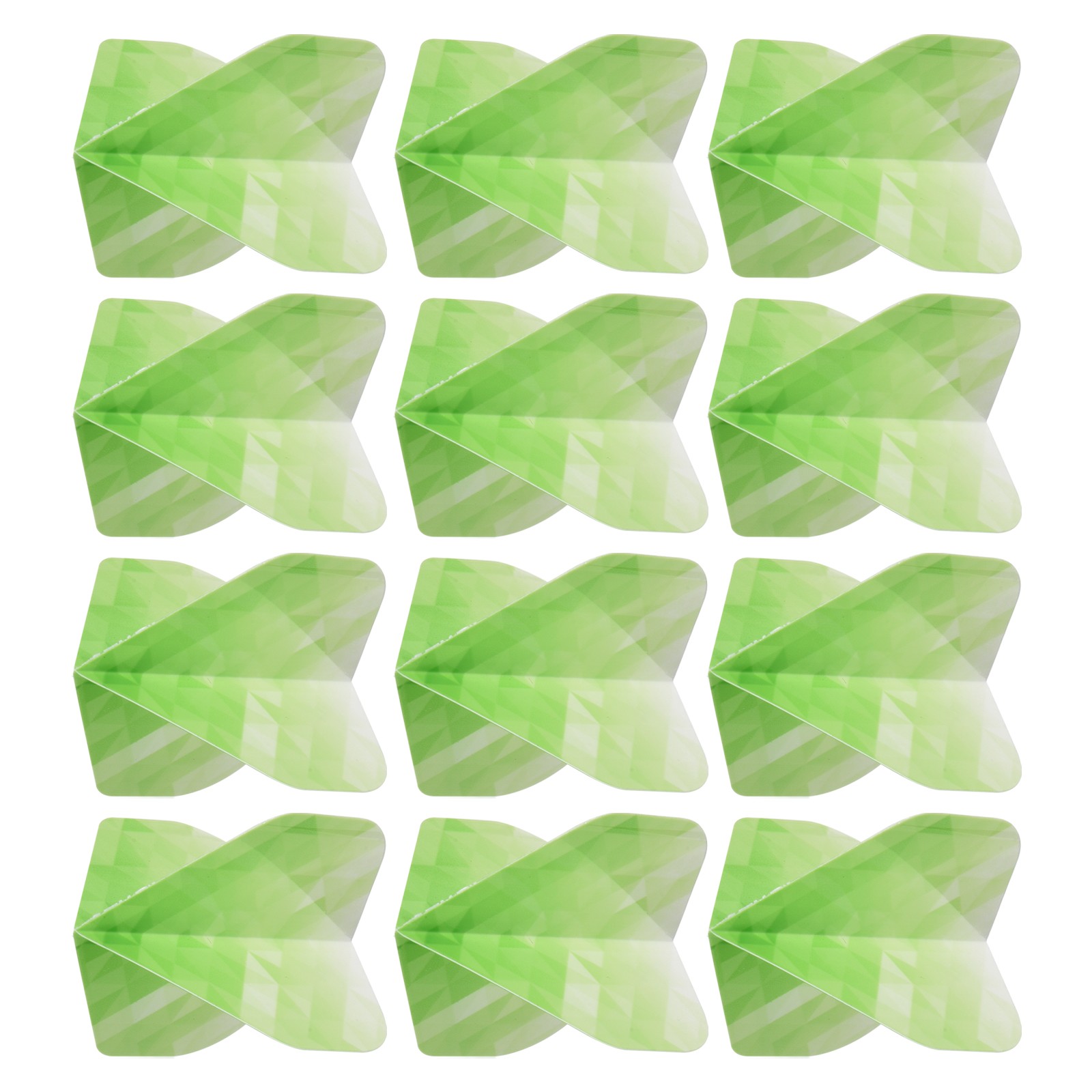 12Pcs Dart Flights,Standard Darts Accessory Geometric Style(Green,White)