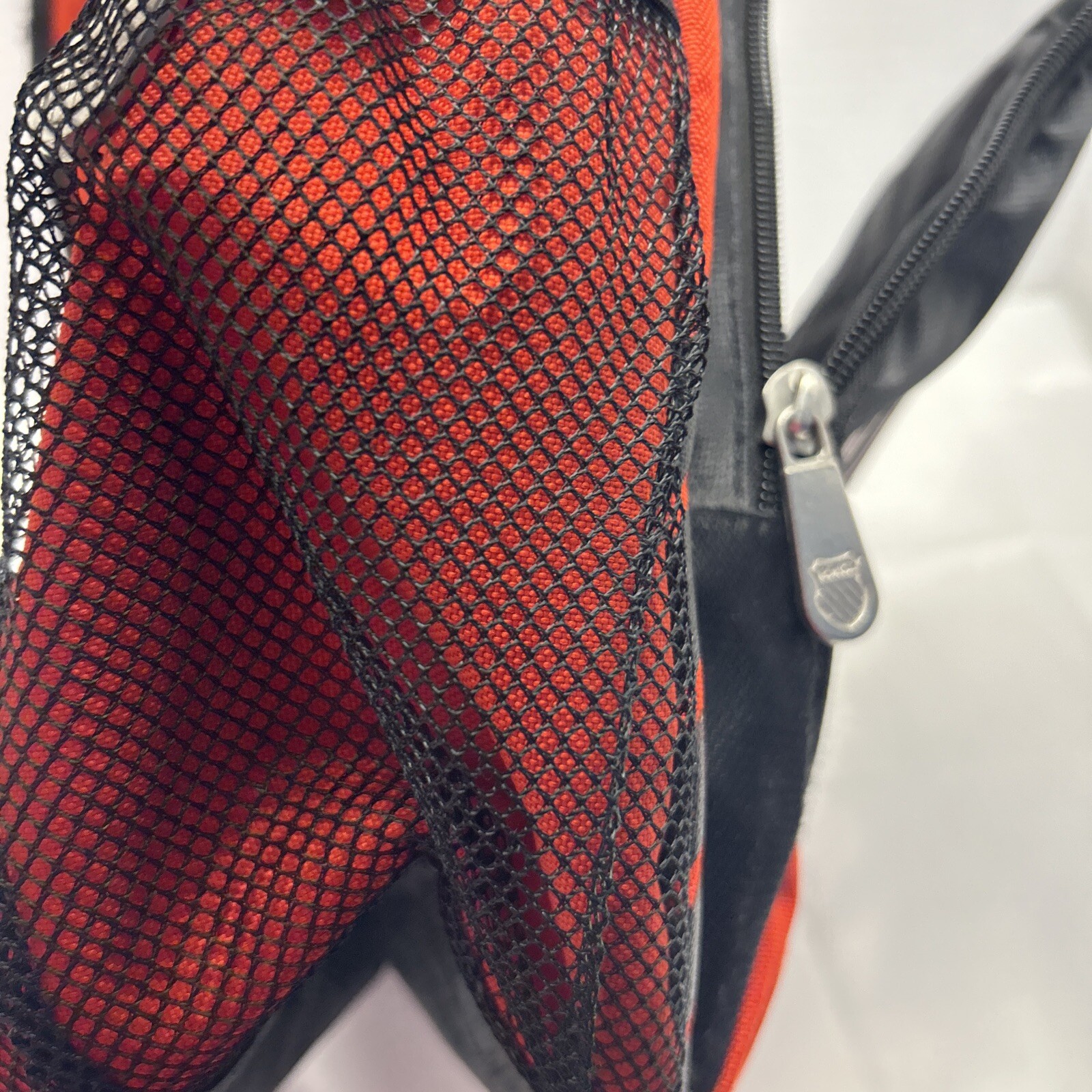 K Swiss Red & Black Backpack Classic Look Medium Size 15" x 17" Several Pockets