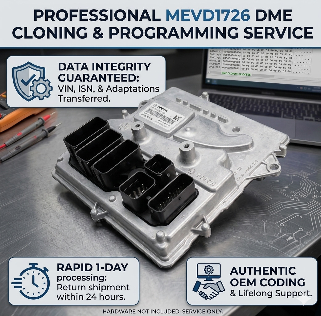 BMW N55 MEVD17.2 MEVD17.2.6 DME Cloning Service | 1 3 5 X3 X5 ECU Programming