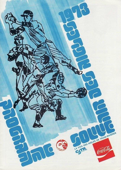 1973 Trois-Rivieres Aigles Hockey Program La Program Cover On 12x8in Metal Sign