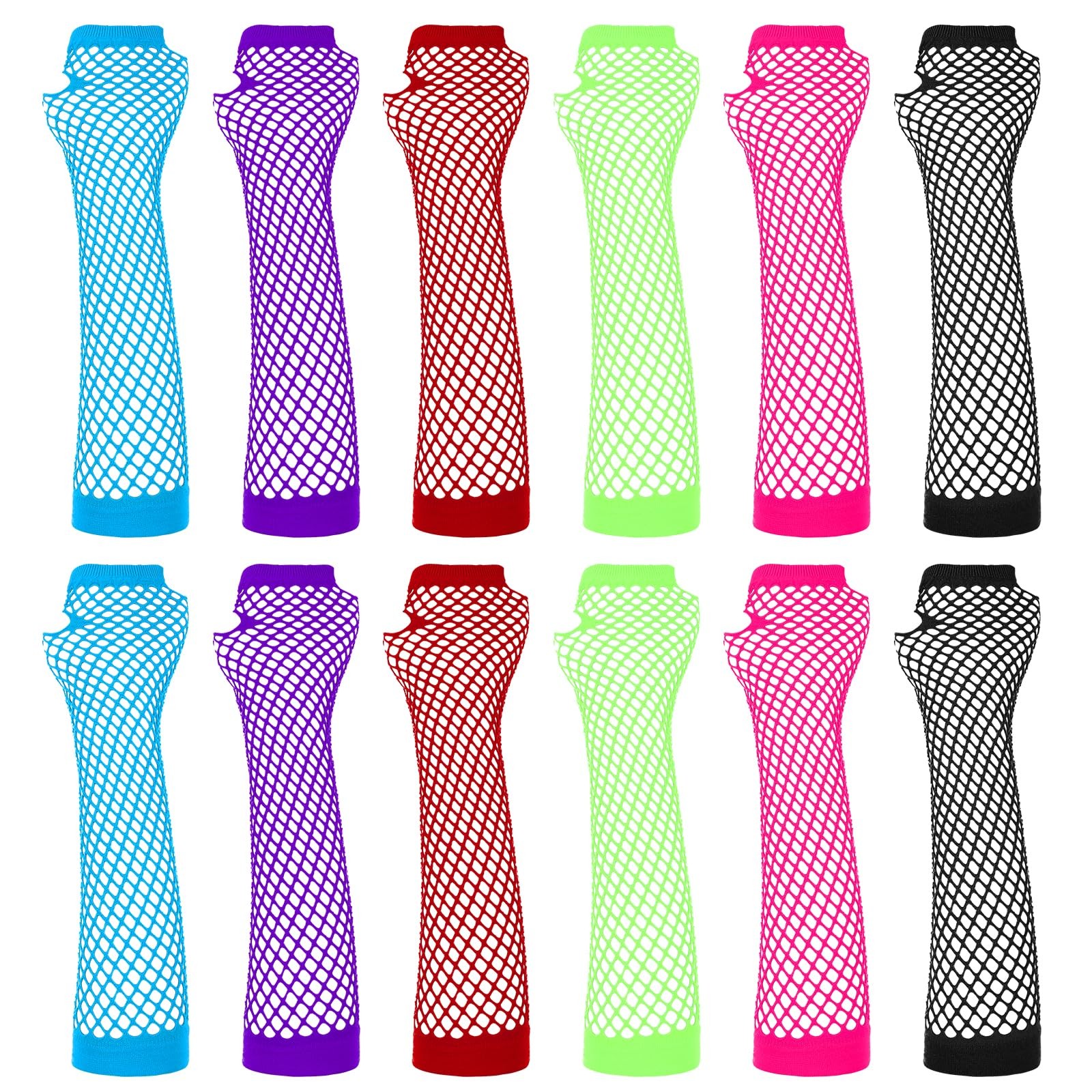 Vin Beauty 6 Pairs Neon One Size, Blue, Purple, Red, Green, Pink, Black