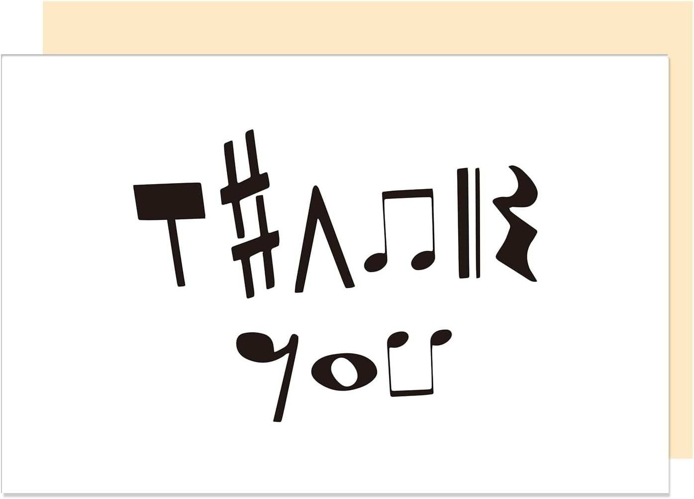Music Theme Thank You Card, Musical Notes Appreciate Gift, End of Year Music Tea