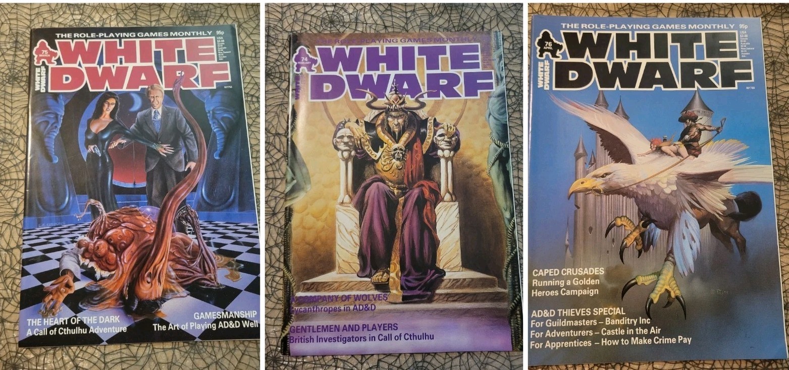 Games Workshop Warhammer 40k White Dwarf Magazine Lot Issue #74 #75 #76 Vintage