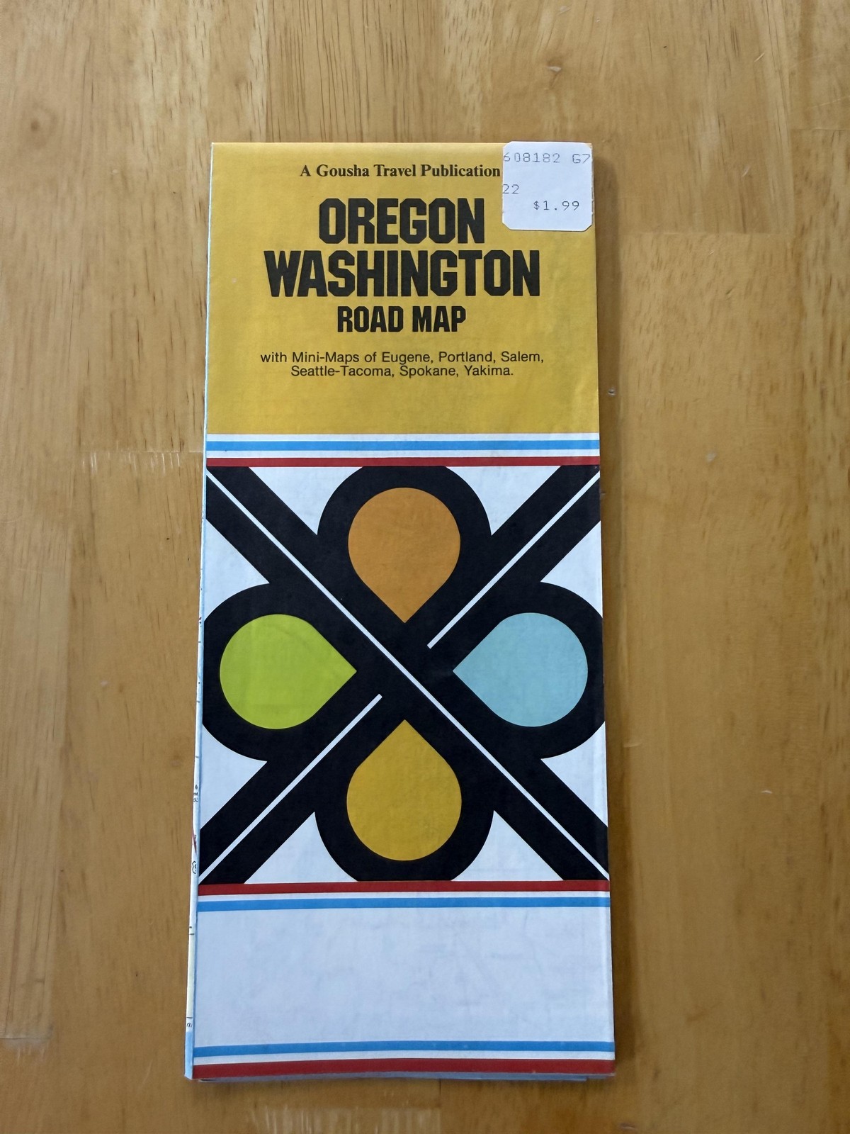 Vintage H.M. Gousha Oregon Washington Road Map Travel Folded Brochure USA
