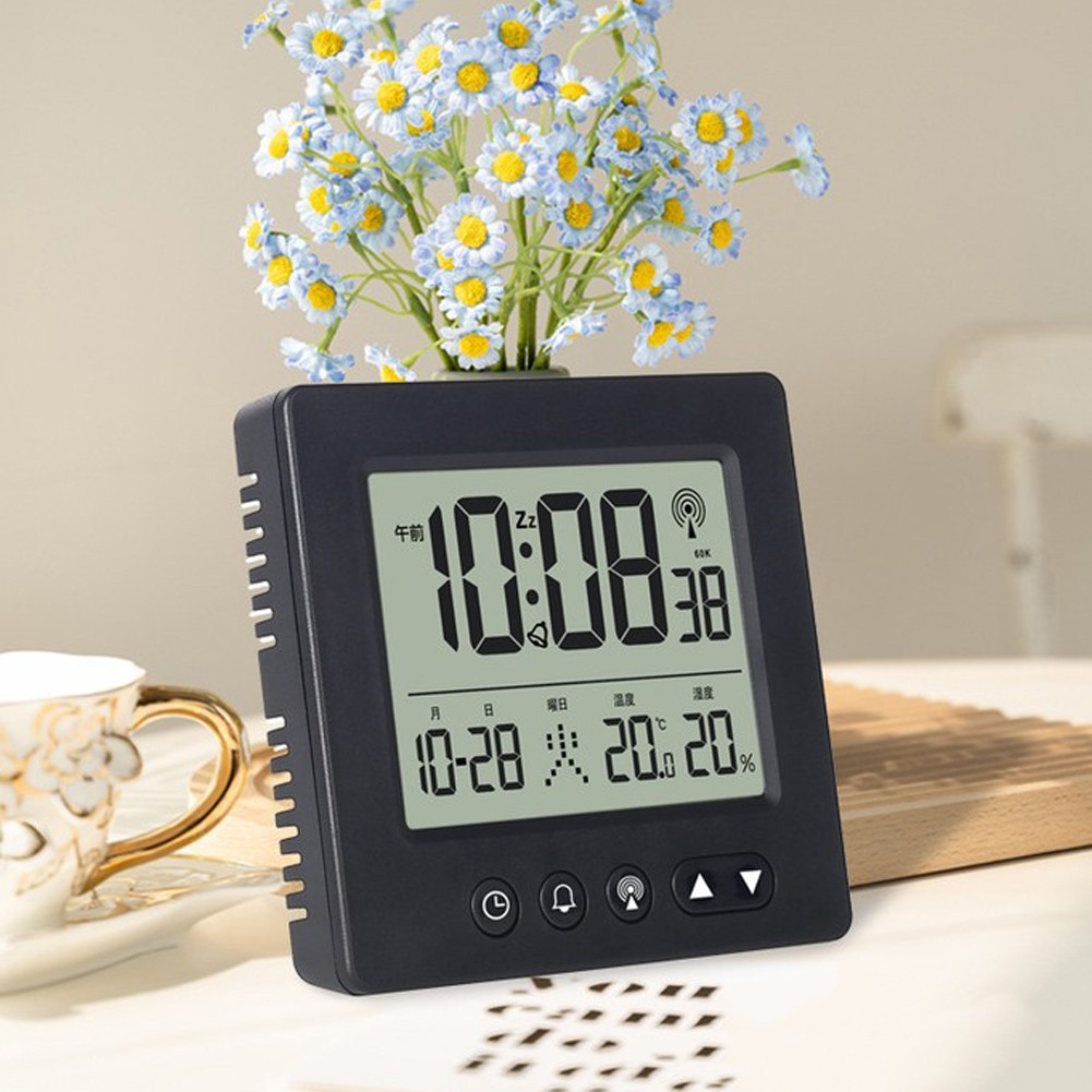 Alarm Clock with Large LCD Touch Screen 7 Language Week Display 12 24H Mode