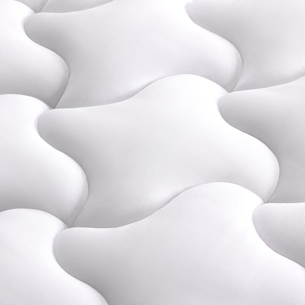 SLEEP ZONE Mattress Topper Twin Pad, Cooling Quilted Twin, White