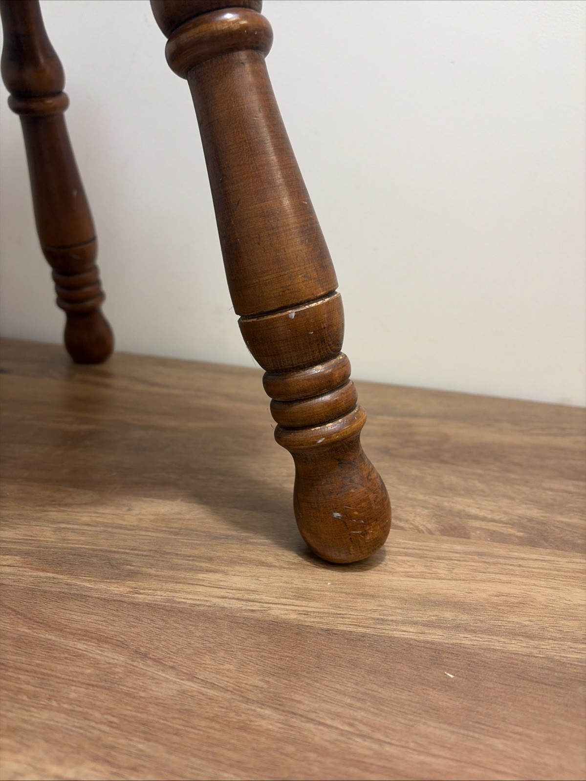 Vintage 3 Leg Maple Milking Stool #R82A Solid Wood Butt Or Saddle Seat Stool